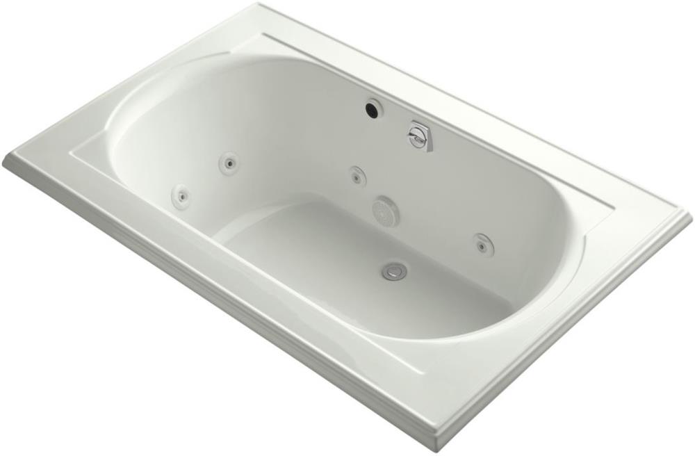 KOHLER 1170-HC-NY Memoirs 42-in W x 66-in L Dune Acrylic Oval In Rectangle Back Center Drain Drop-In Whirlpool Tub