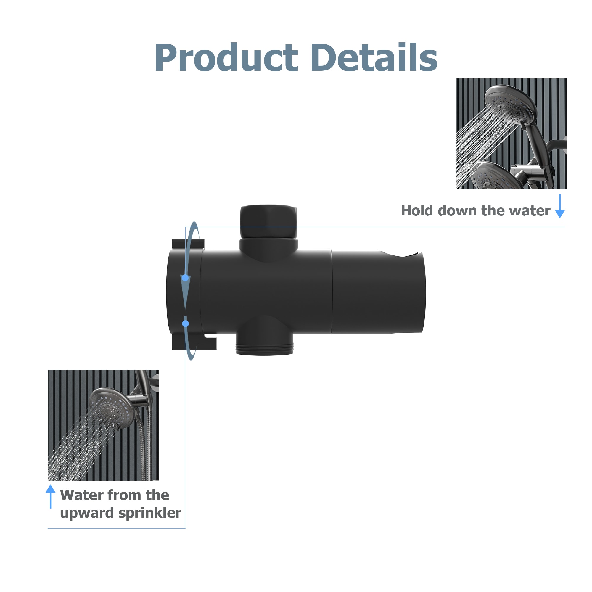 Mondawe AM-SC418A-MB Showerhead-Bar-Panels - View #7