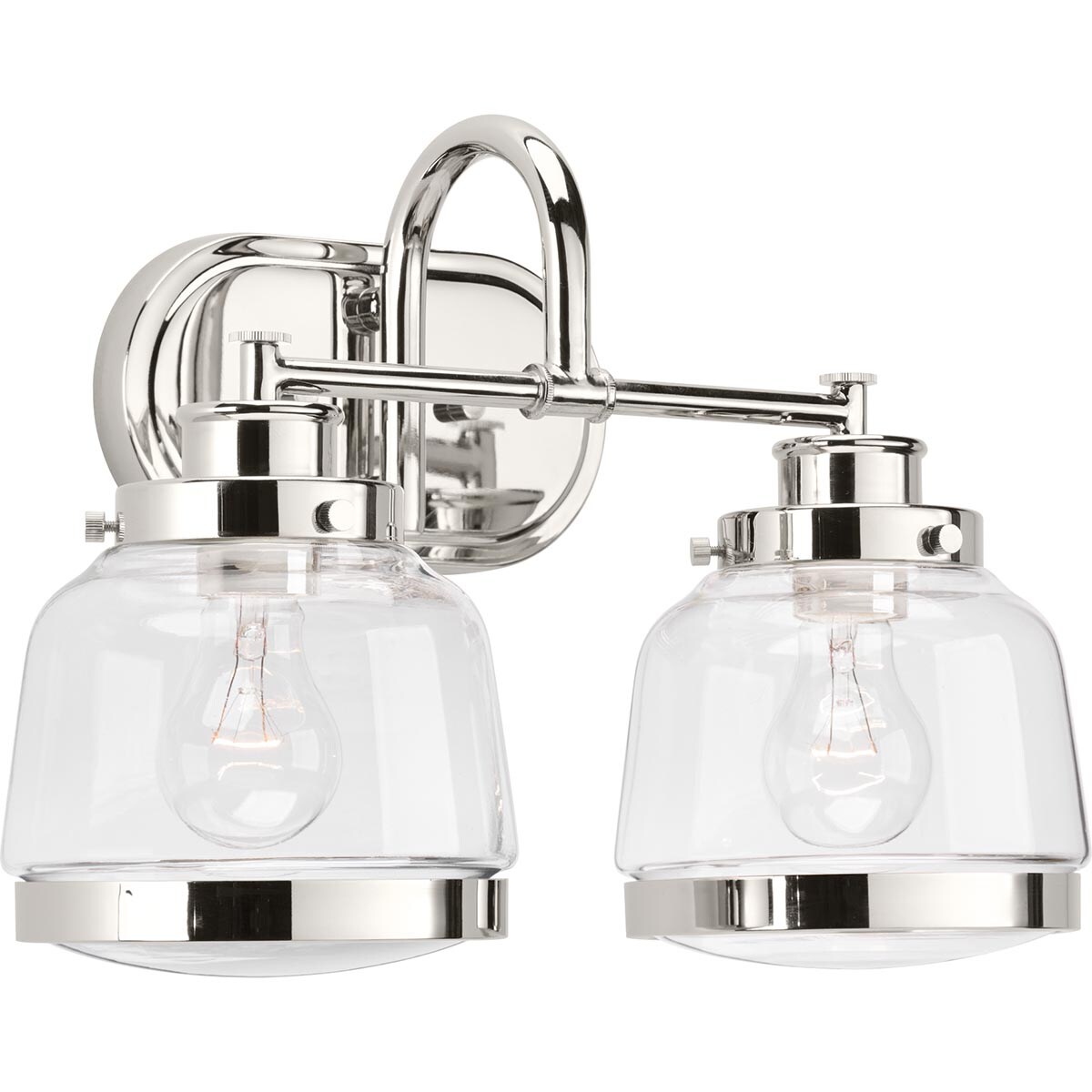 Progress Lighting P300081-104 Judson 16.25-in 2 -Light Polished Nickel Farmhouse Vanity light