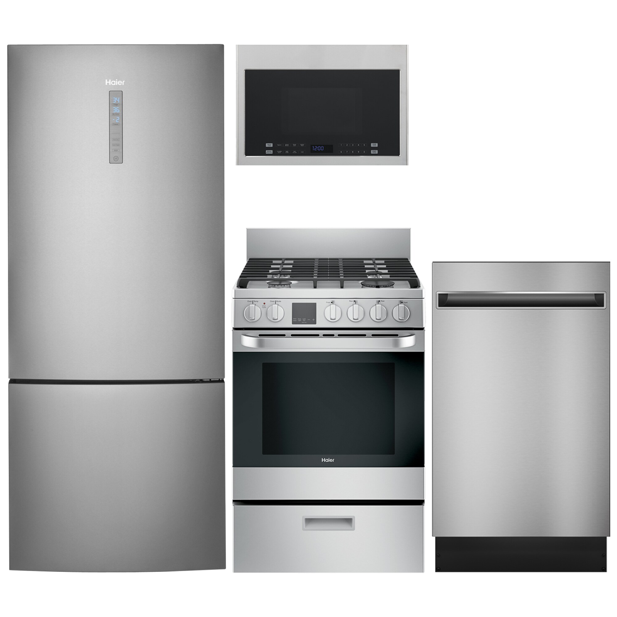 shop haier small space bottom-freezer refrigerator & gas range