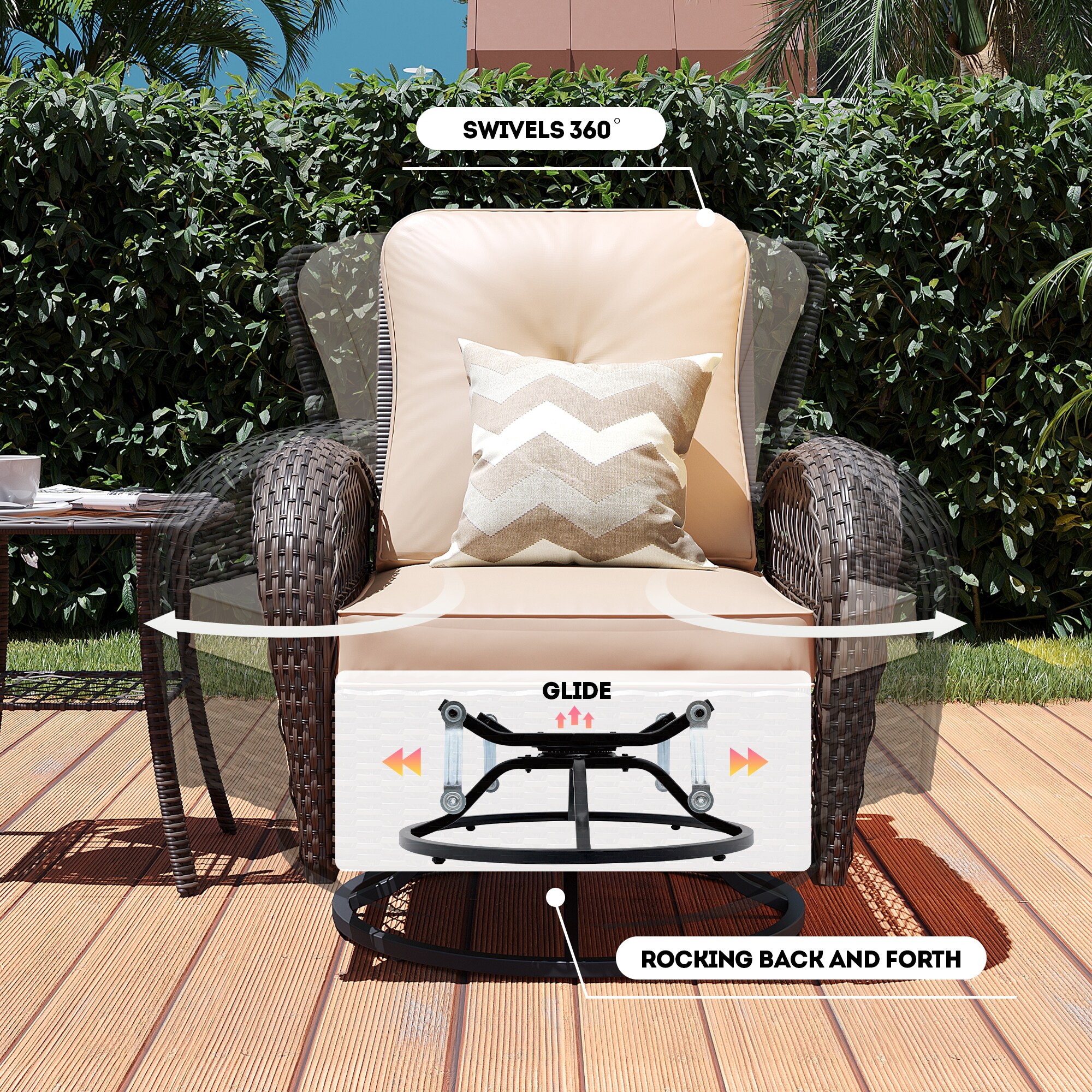 Patio Watcher LHY-B-BEIGE-CJ Patio-Conversation-Sets - View #6
