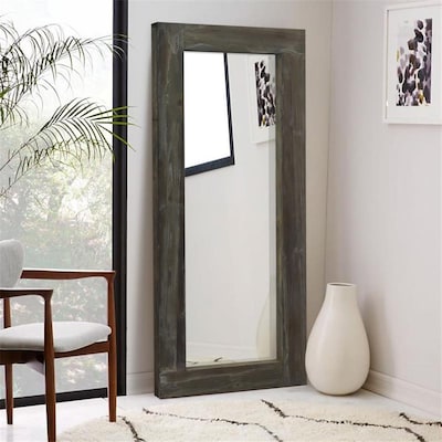 Gray Framed Full Length Floor Mirror, Large Distressed Floor Mirror