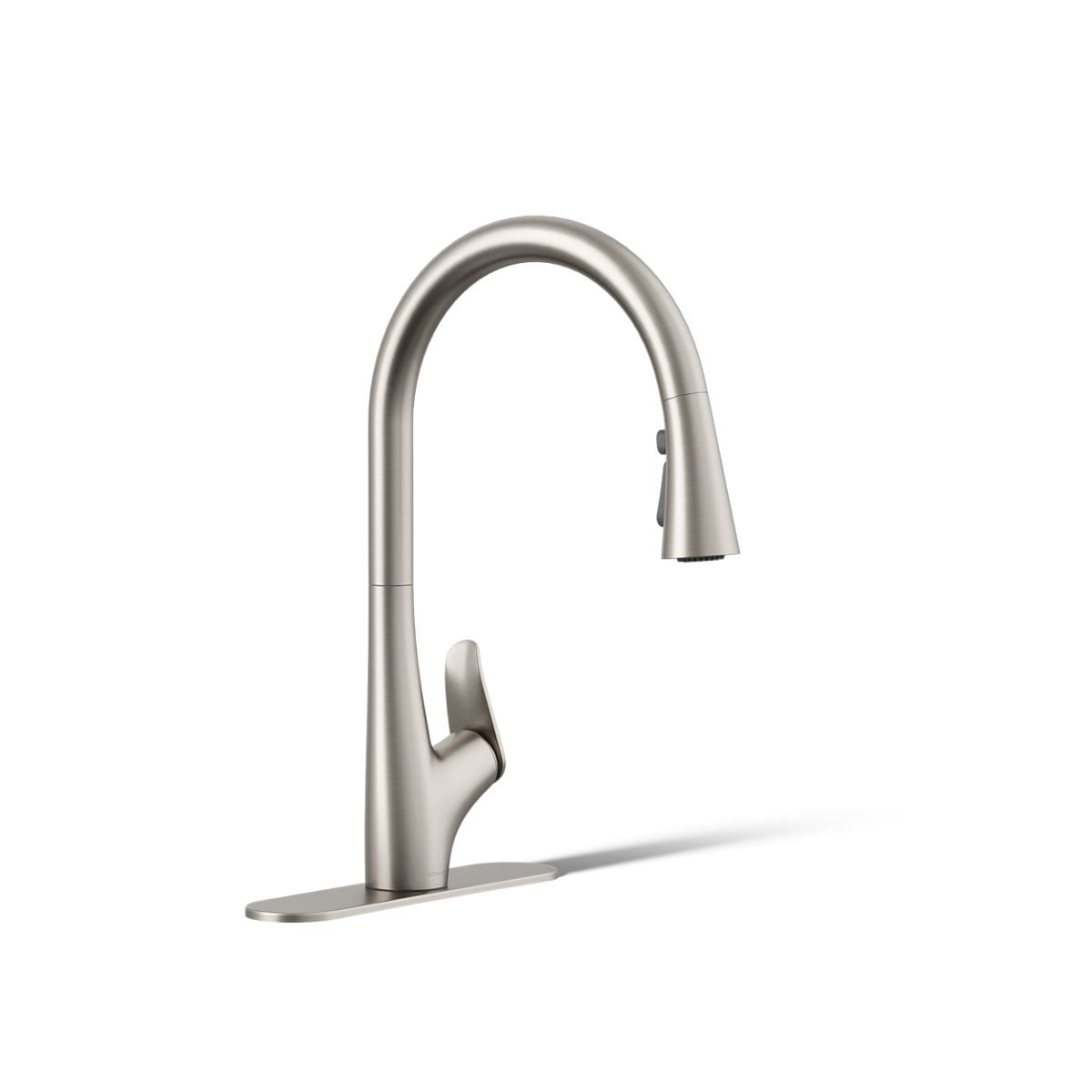 KOHLER R31548-VS Leto Vibrant Stainless Single Handle Deck-mount Pull-down Kitchen Faucet with Sprayer ( Deck Plate Included )