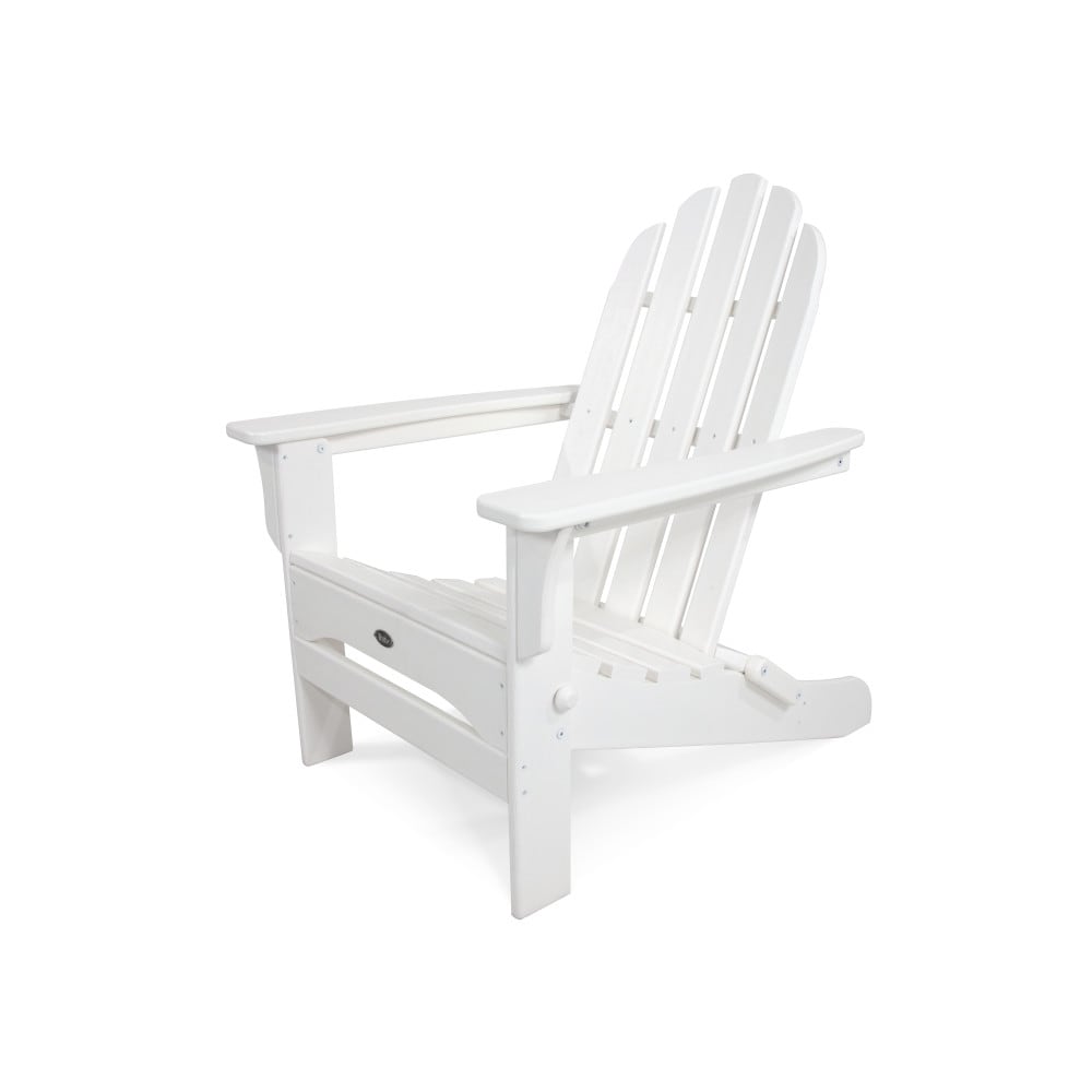 Trex Outdoor Furniture TXA53CW Cape Cod Classic White HDPE Frame Stationary Adirondack Chair with Slat Seat