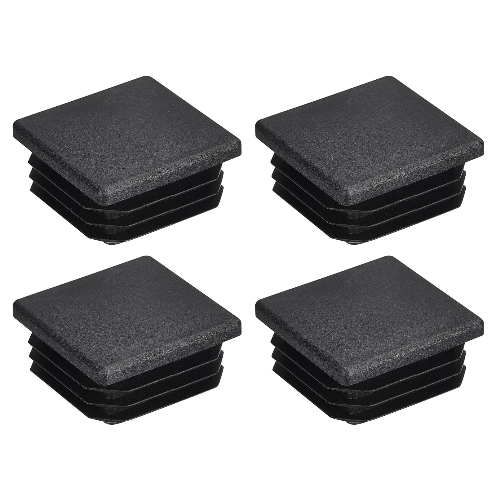 Aoibox  Plastic Square Tubing Plug 1 5 Inch x 1 5 Inch for Handrail Stair Newel Post End Caps Black 4 Pack 4Pcs