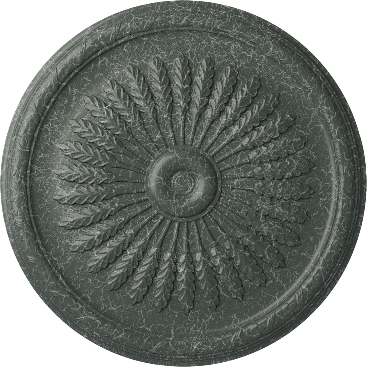 Ekena Millwork CM36JUAGC Juniper 36-in W x 36-in L Painted Athenian Green Crackle Polyurethane Whole Ceiling Medallion