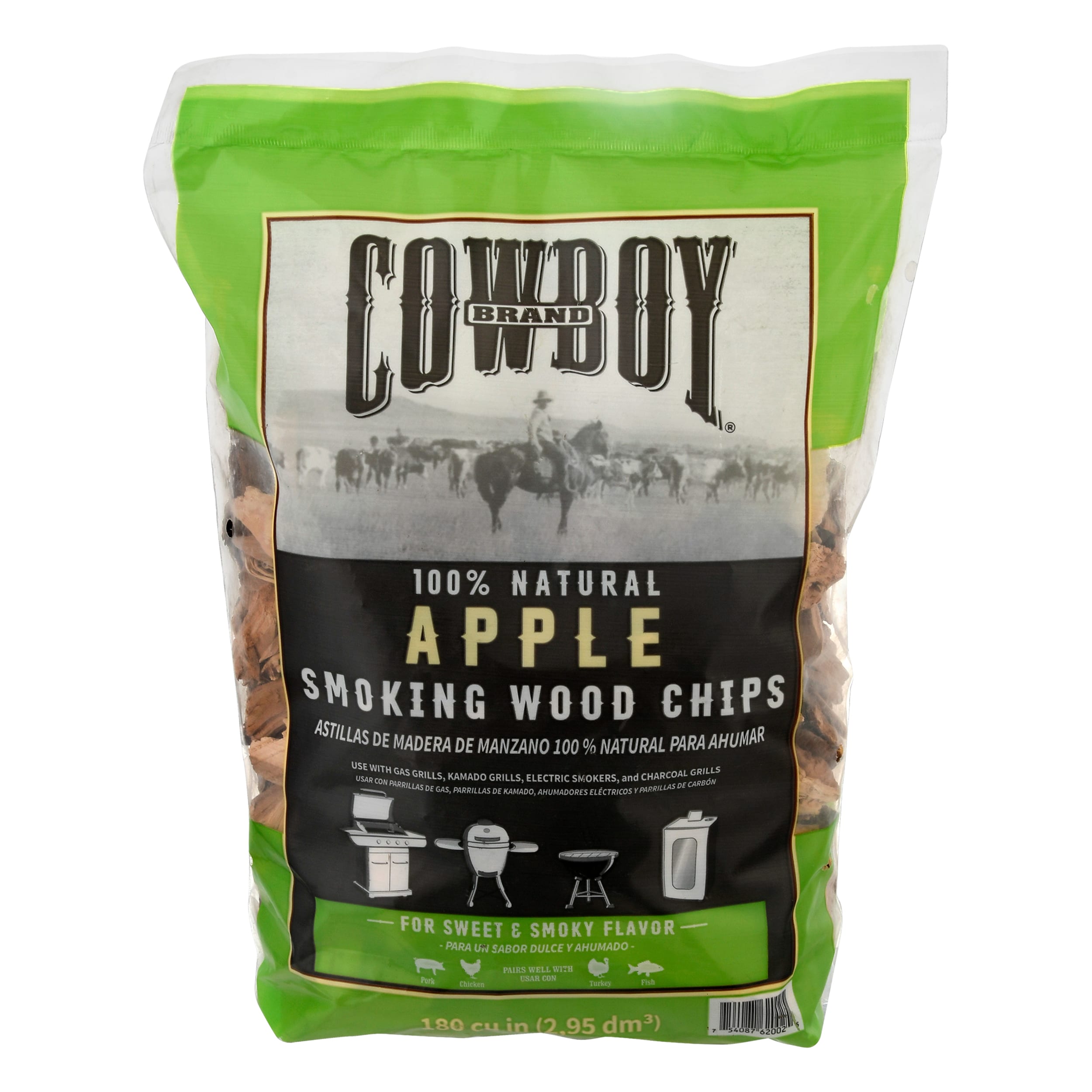 Cowboy Charcoal Apple 180 Cubic inch(es) Wood chips