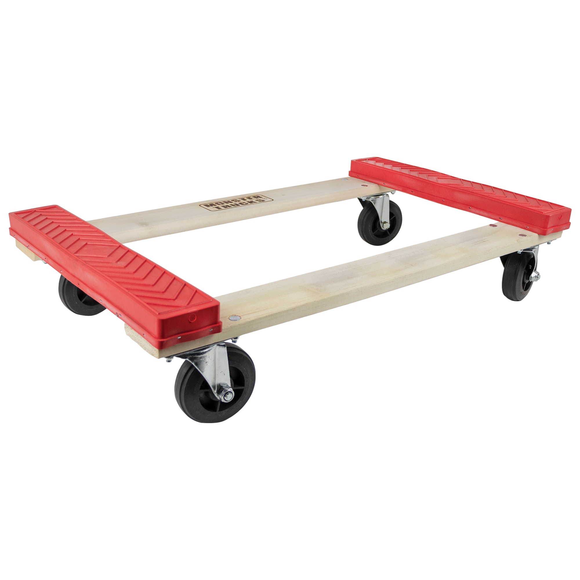 Monster Trucks MT10002 800-lbs. Capacity 4 -Wheel Brown Wood Dolly