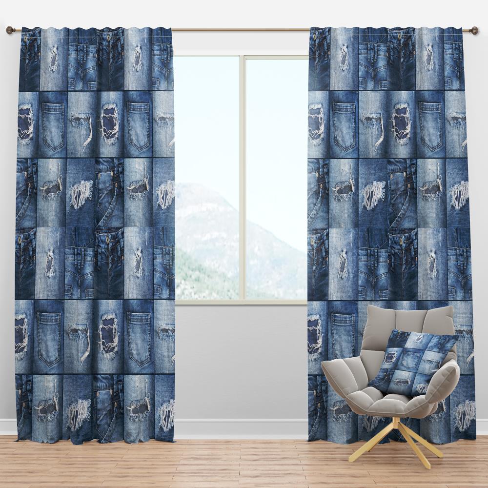 Designart CTN19094-52-63 63-in Blue Room darkening Thermal lined Rod pocket Single curtain panel