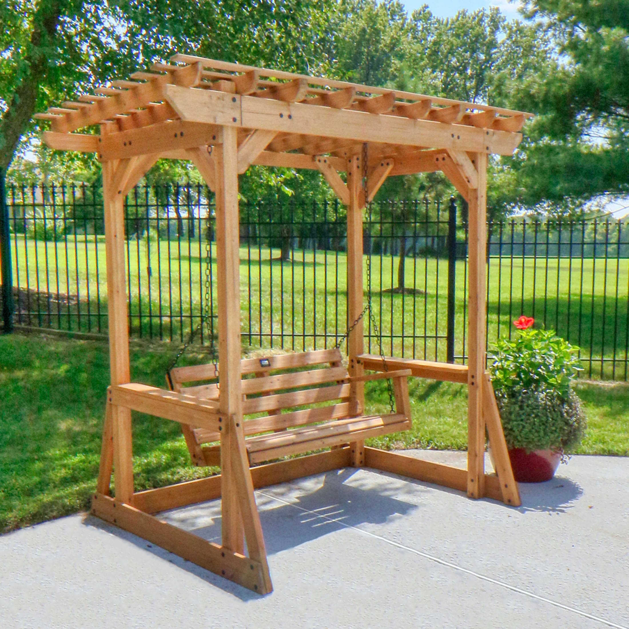 Backyard Discovery 2305106COM Callahan 2 -person Brown Cedar Outdoor Swing
