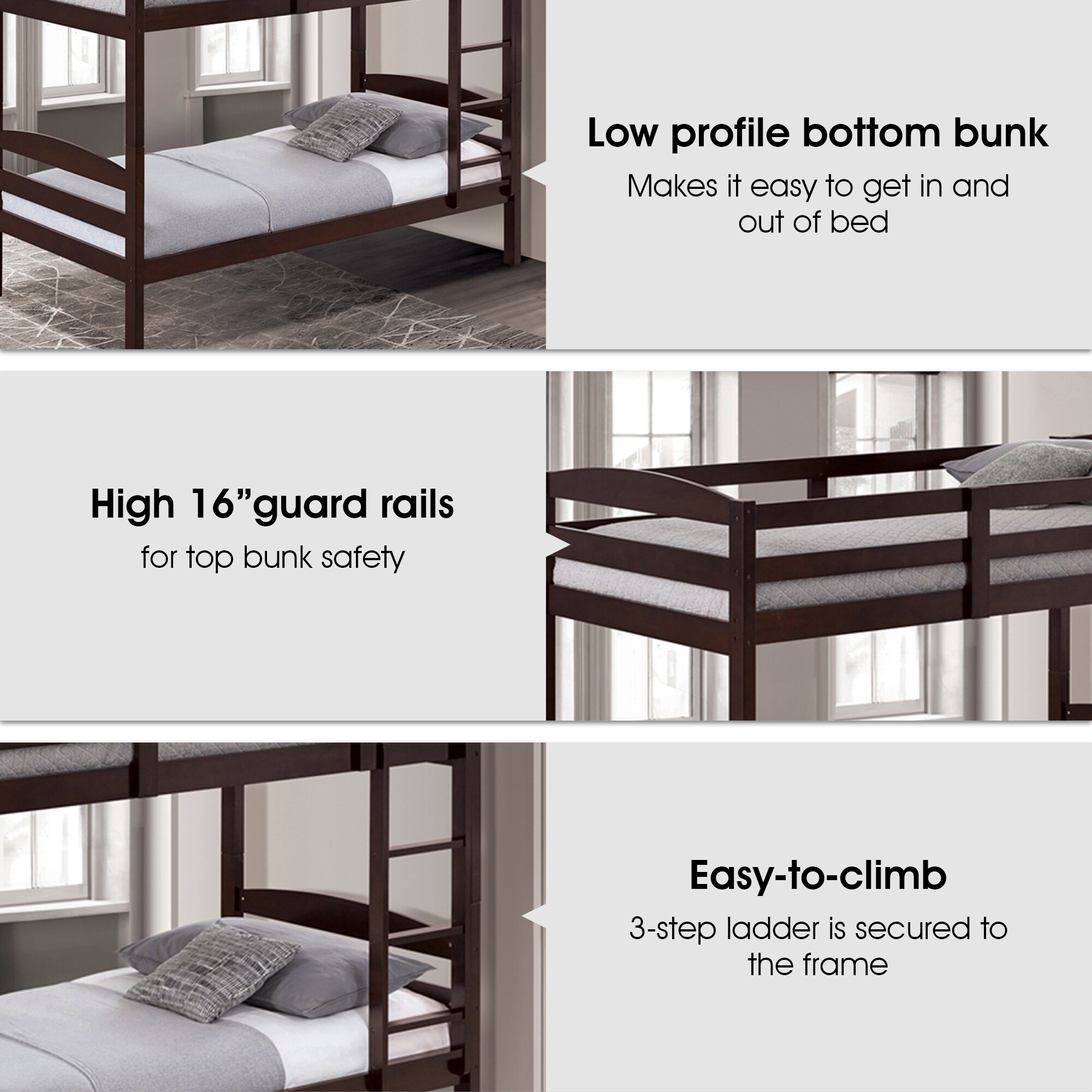 IHOMEadore MDFM-BK110ES-T Bunk-Beds - View #4