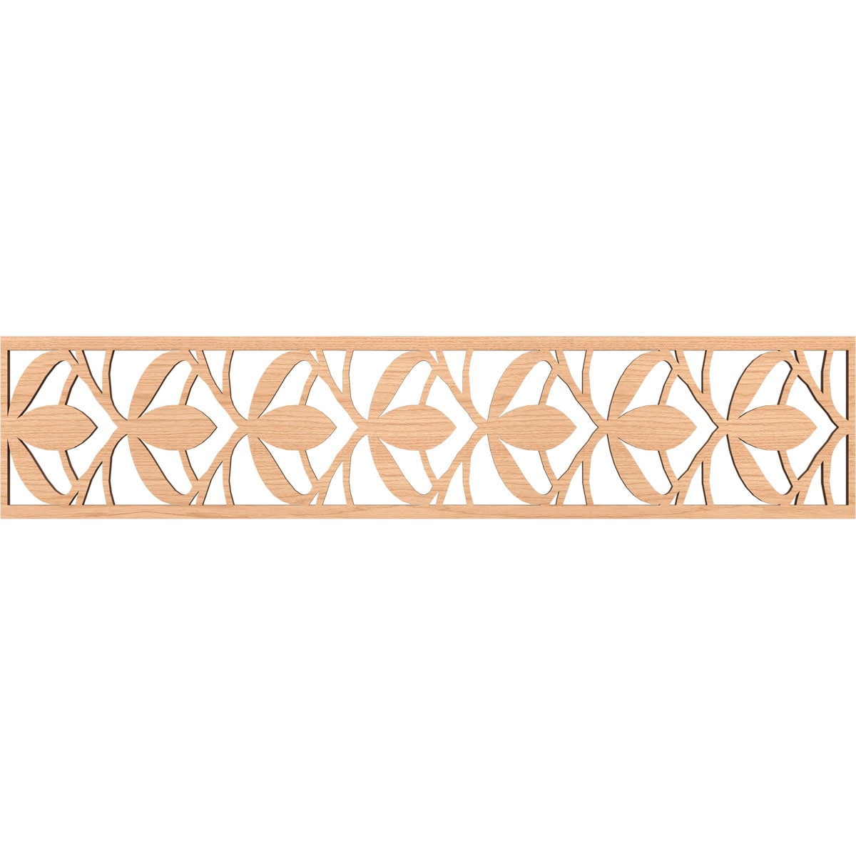 Ekena Millwork MLDB10X46SALHI Salem Fretwork Flat Trim 10-in x 3.9-ft Hickory Brown Unfinished 2156693 Pierced Wall Panel Moulding