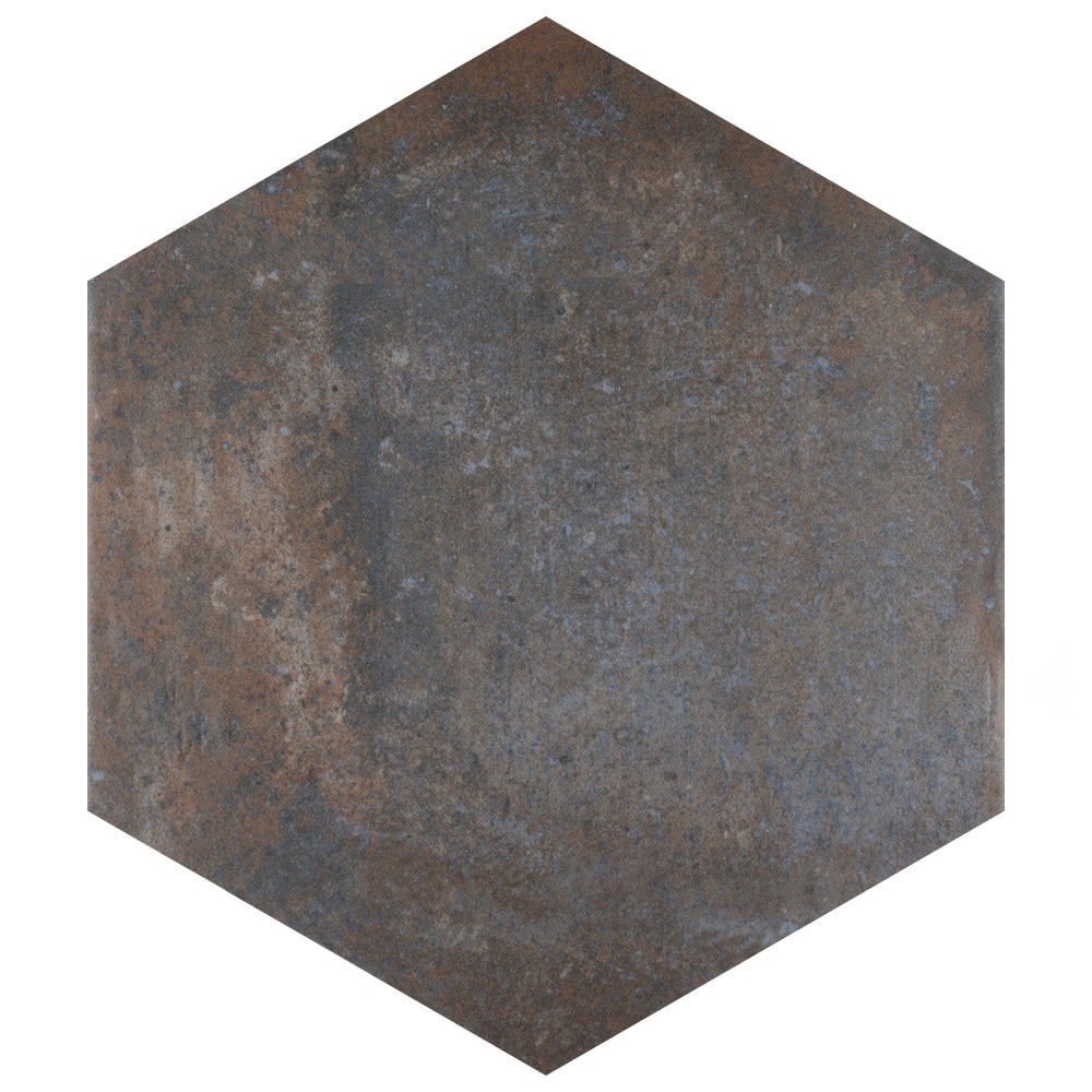 Affinity Tile FNUBFXO Boston Ferro Hex Ombra 14-in x 15-in Satin Porcelain Stone Look Hexagon Floor and Wall Tile (11.07-sq. ft/ Carton)