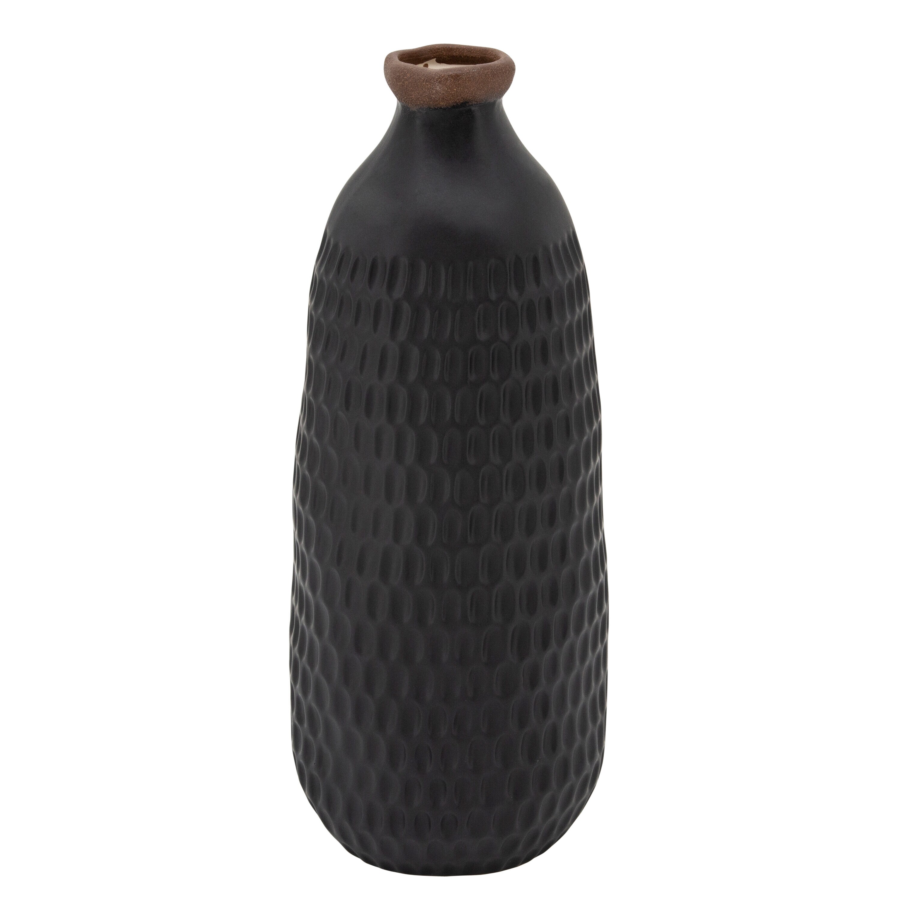 Sagebrook Home Black Ceramic Modern Vase in the Decorative Accessories department at Lowes.com