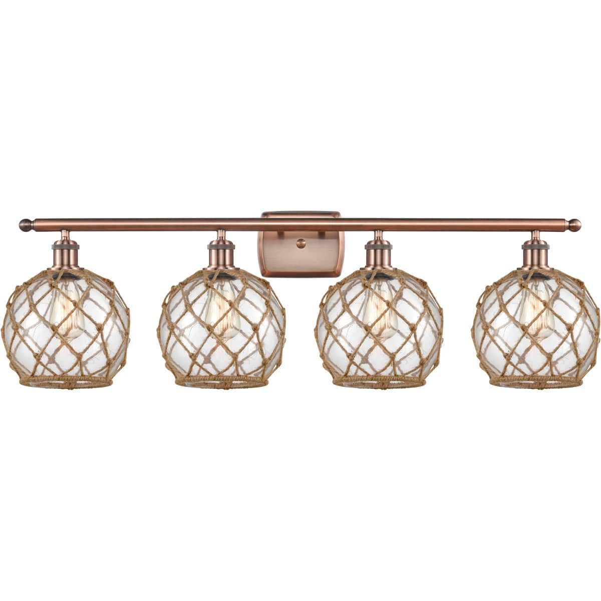 Innovations Lighting - 516-4W-AC-G122-8RB Ballston Farmhouse Rope Bathroom Vanity Light Antique ...