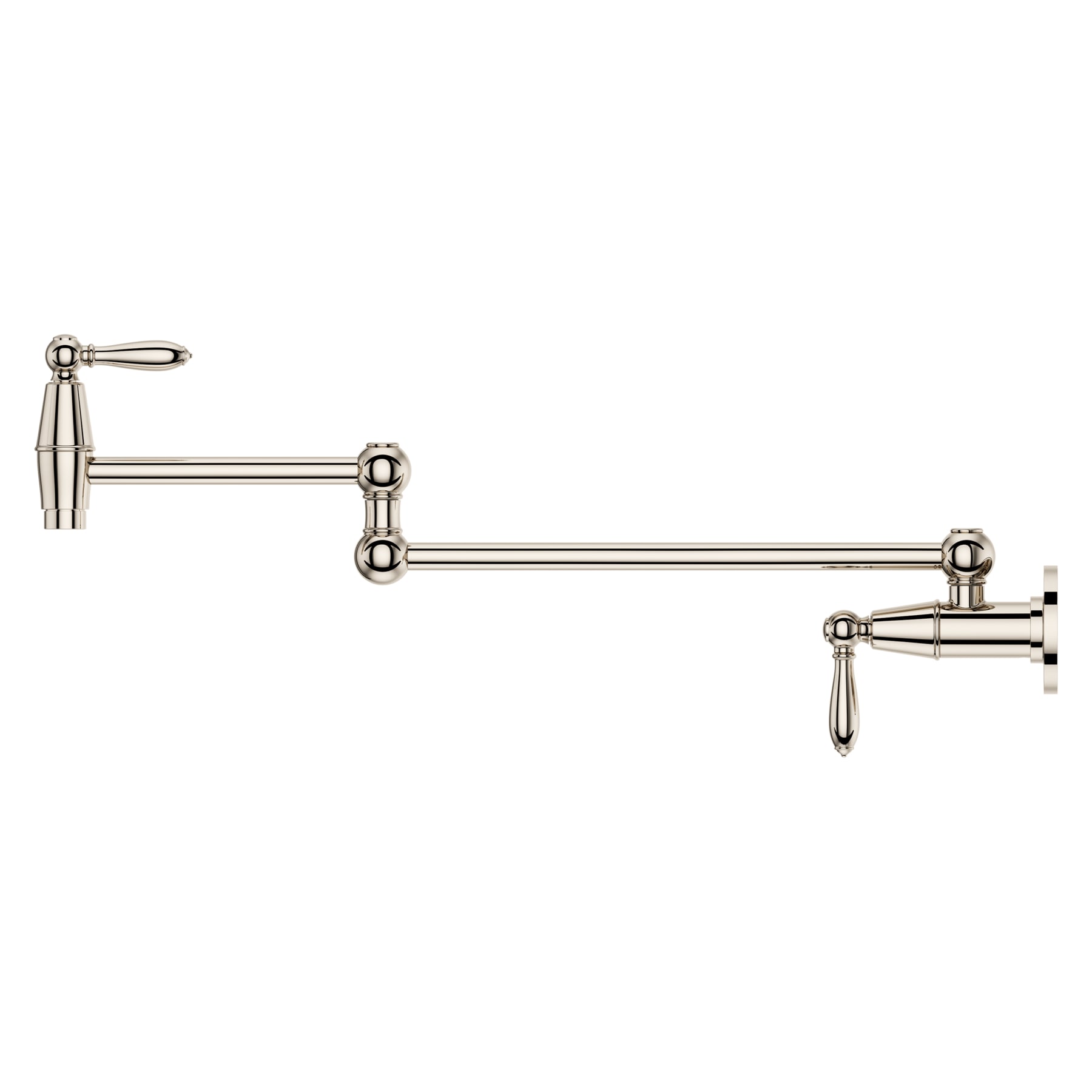 Port Haven Polished Nickel Wall-Mounted Pot Filler Faucet