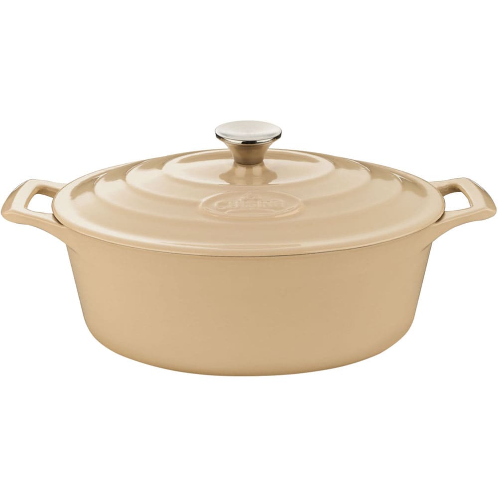 BergHOFF Neo 5qt Cast Iron Oval Covered Dutch Oven, Oyster