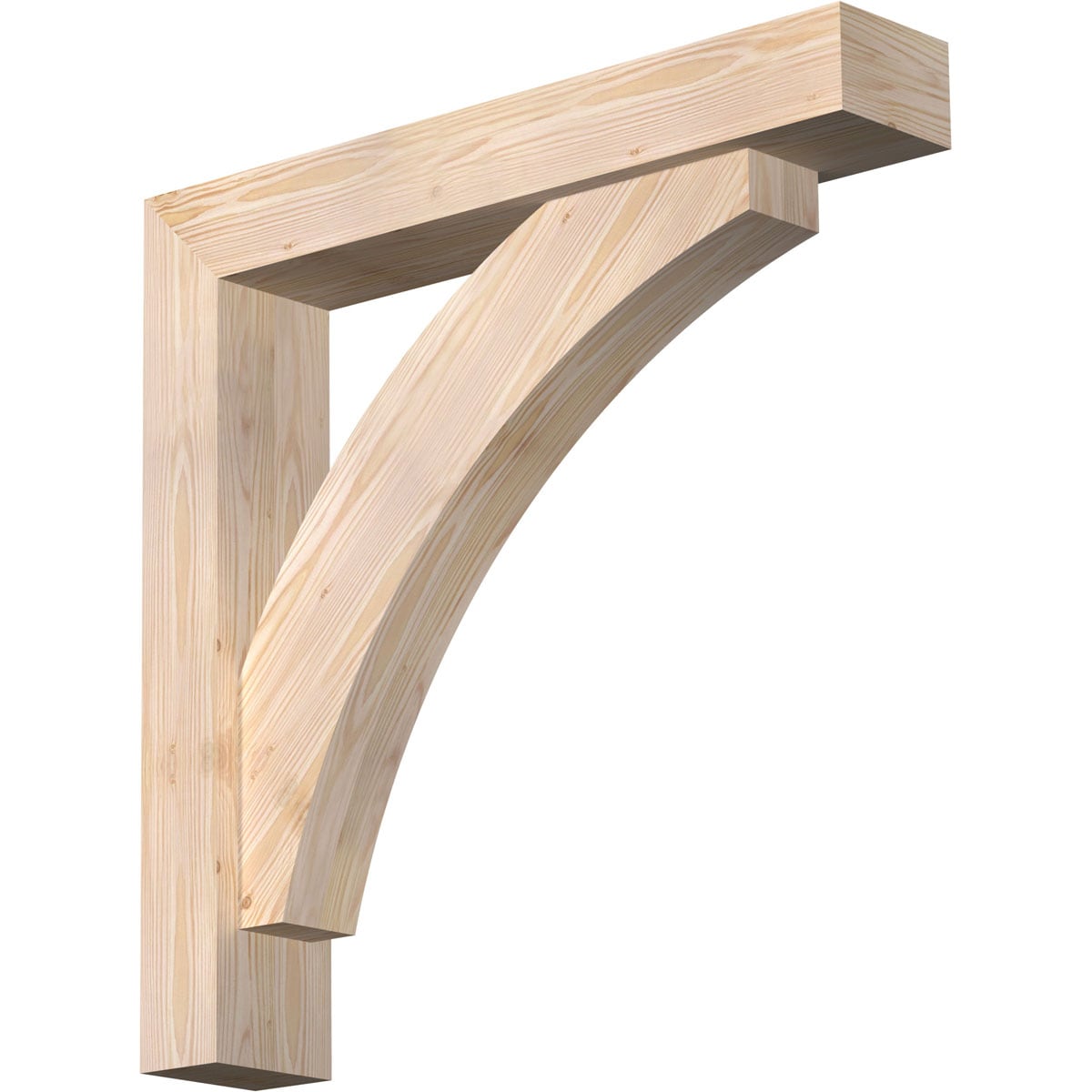 Ekena Millwork 1464155 Thorton Block Smooth Bracket with Offset Brace 5-1/2-in x 30-in x 30-in Douglas fir Brown Wood Standard bracket