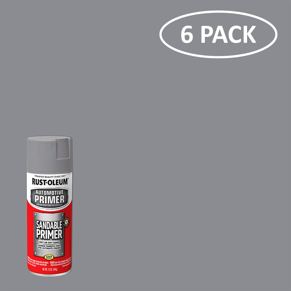 Rust-Oleum Automotive Sandable Primer 6-Pack Flat Gray Spray Paint (NET WT.  12-oz) in the Spray Paint department at