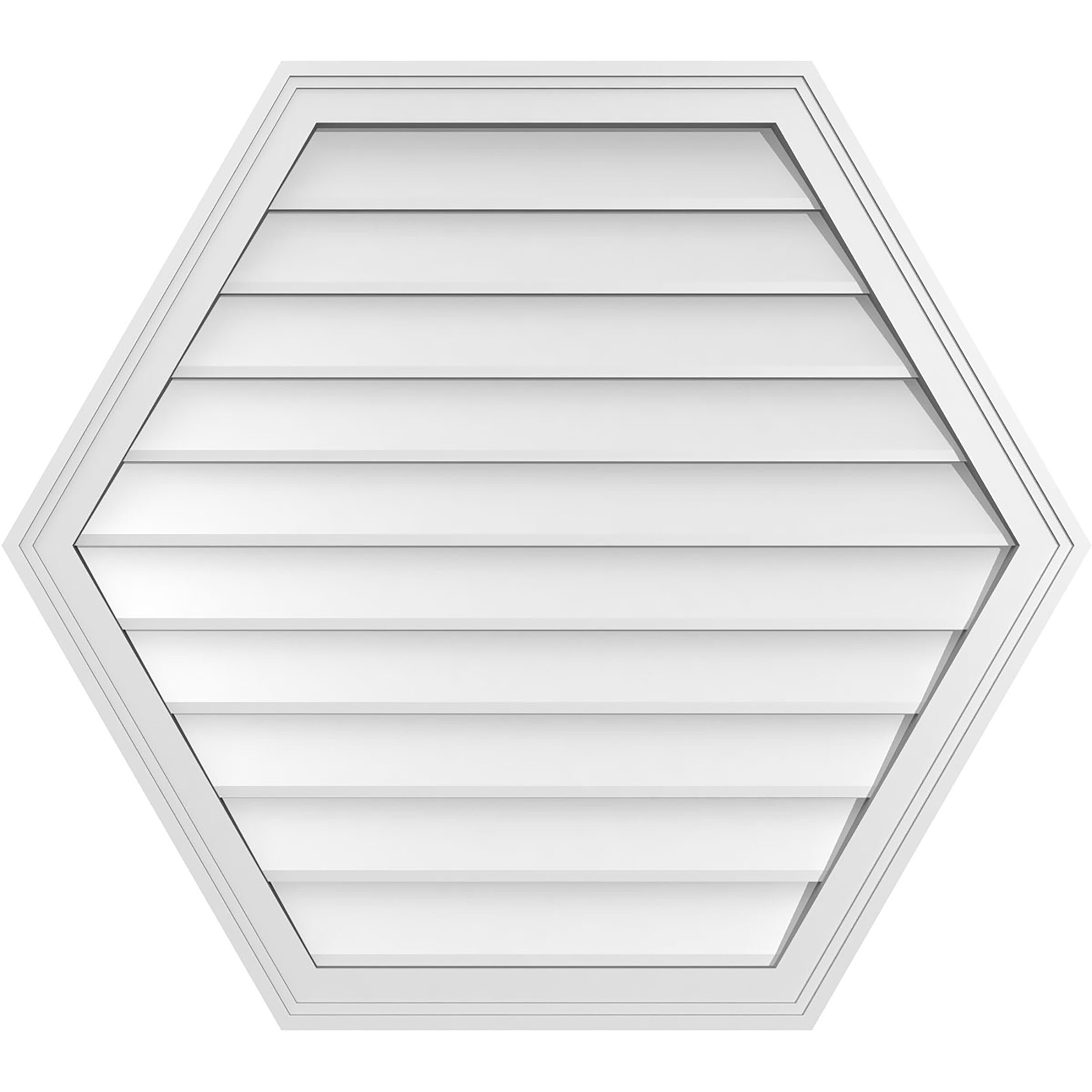 Ekena Millwork GVPHP36X3202SN 36-Inches x 32-Inches Off-white Peaked PVC Gable Louver Vent