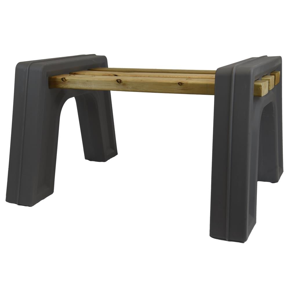 RTS Home Accents 570100300F7981 72-in W x 30-in H Graphite Plastic Garden Bench