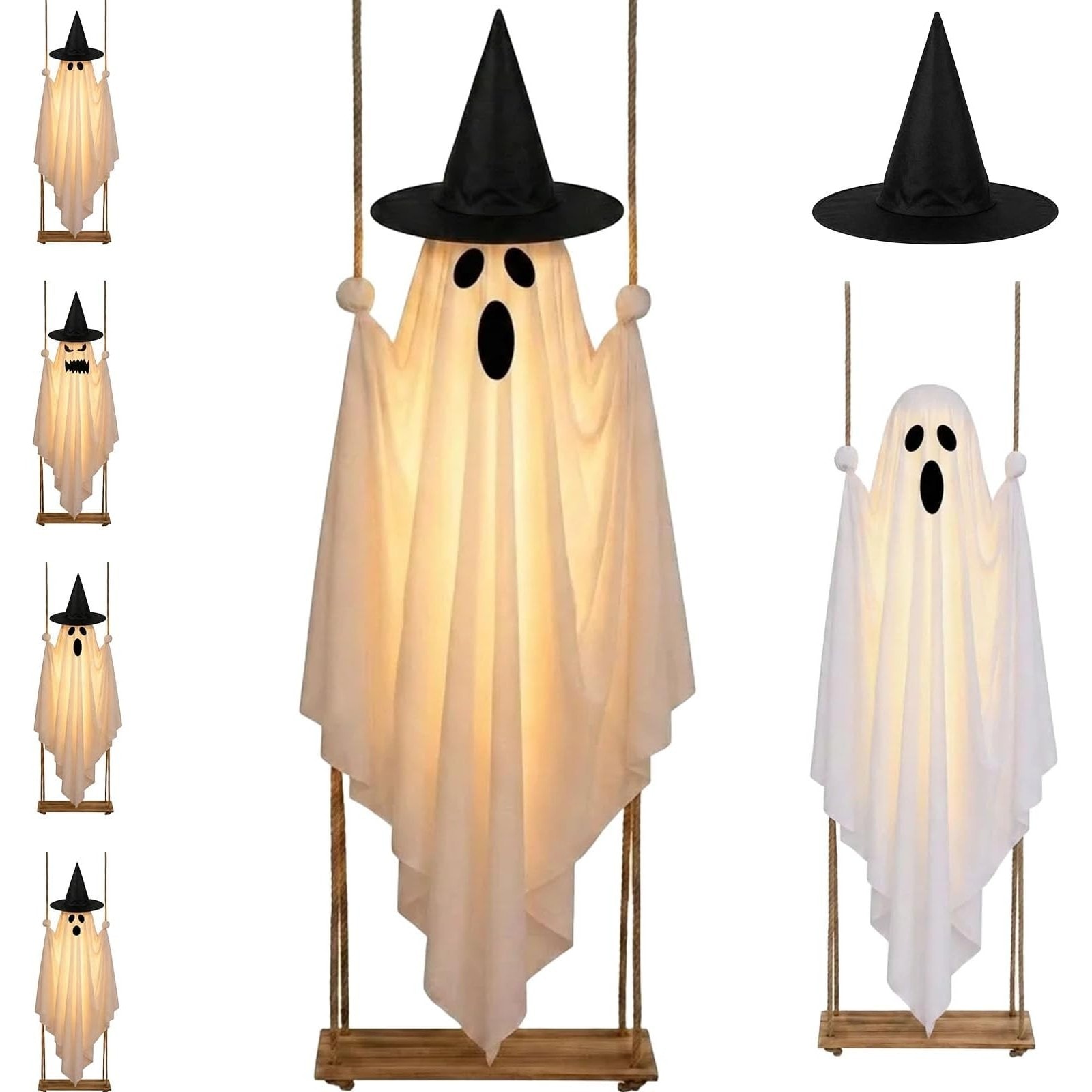 LIUSXAQI 5FT Halloween Hanging Ghost Decoration with Remote and ...