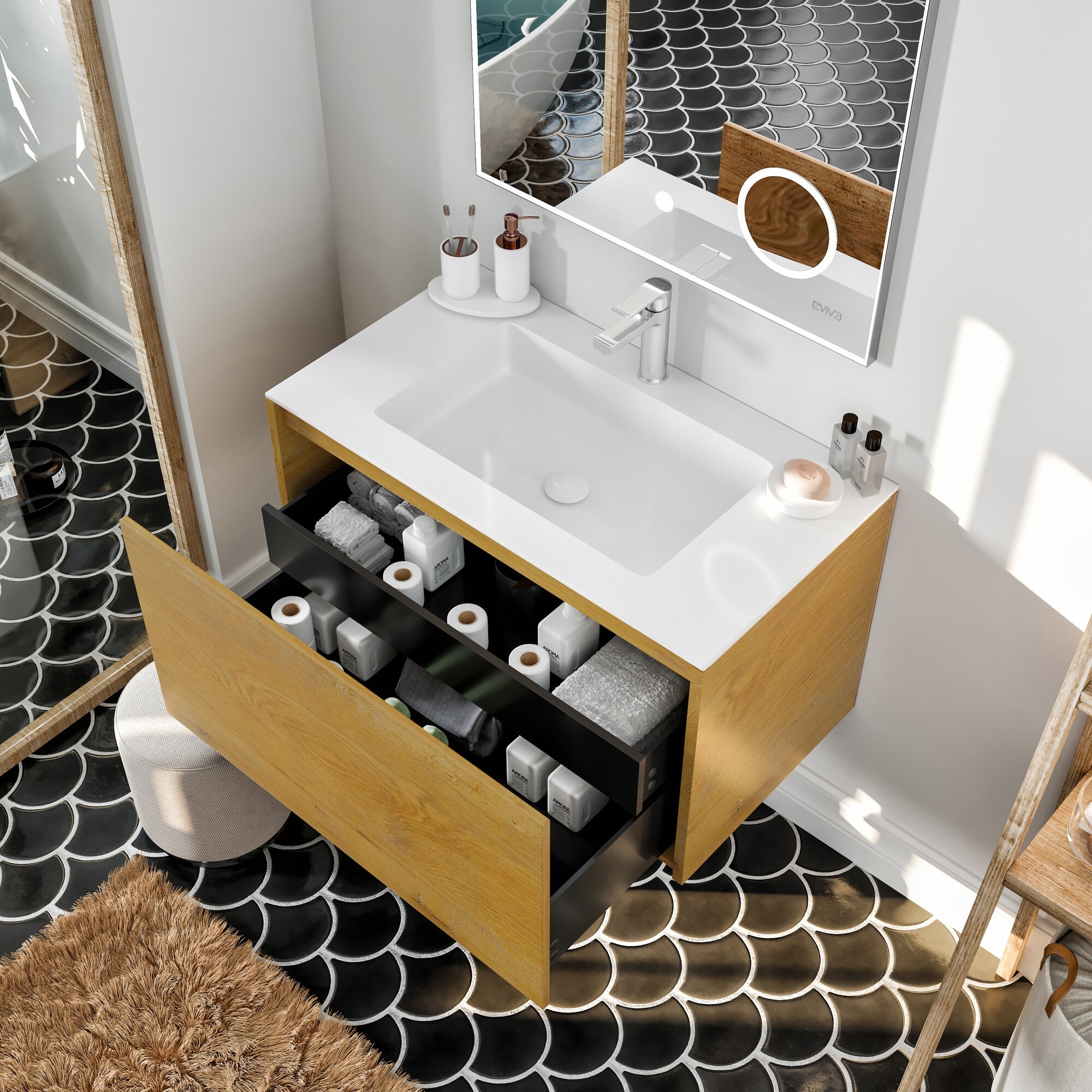 Eviva EVVN692-36OAK Bath-Vanity-Combo - View #4