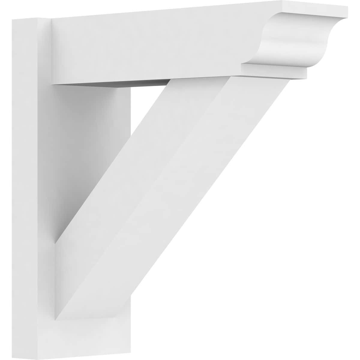 Ekena Millwork OUTP07X18X18TRA01 7-in W X 18-in D X 18-in H Traditional Architectural Grade PVC Outlooker with Traditional Ends