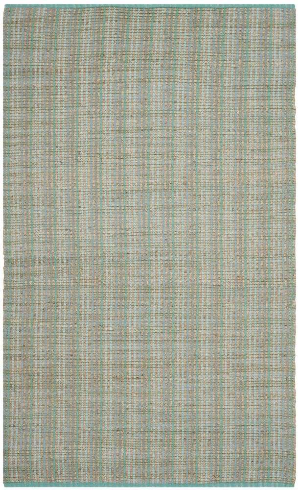 Safavieh CAP831C-5 Cape Cod Stoke 5 x 8 (ft) Jute Green Rectangular Indoor Stripe Coastal Area rug