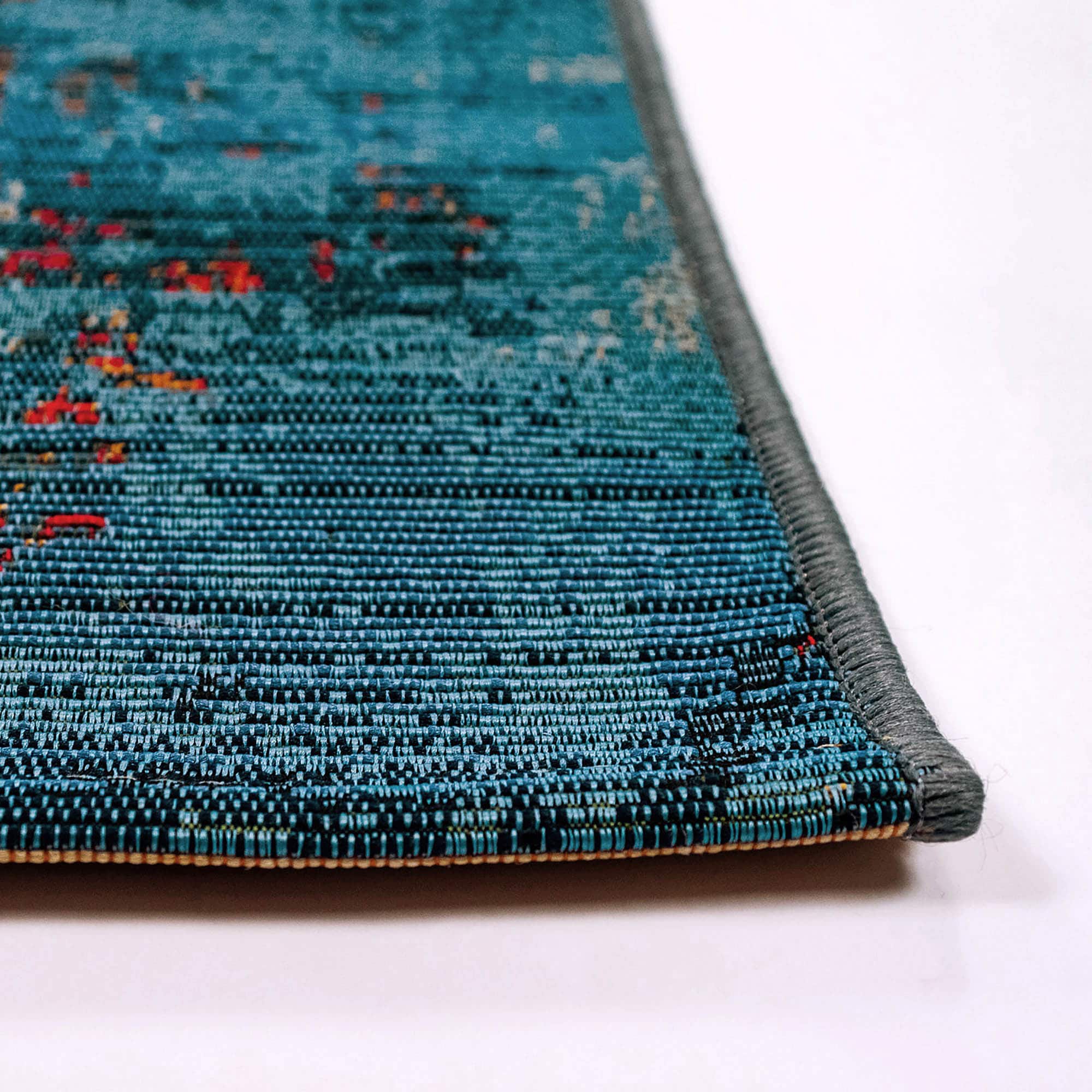 Marina Blue Flat Woven Synthetic Indoor/Outdoor Rug