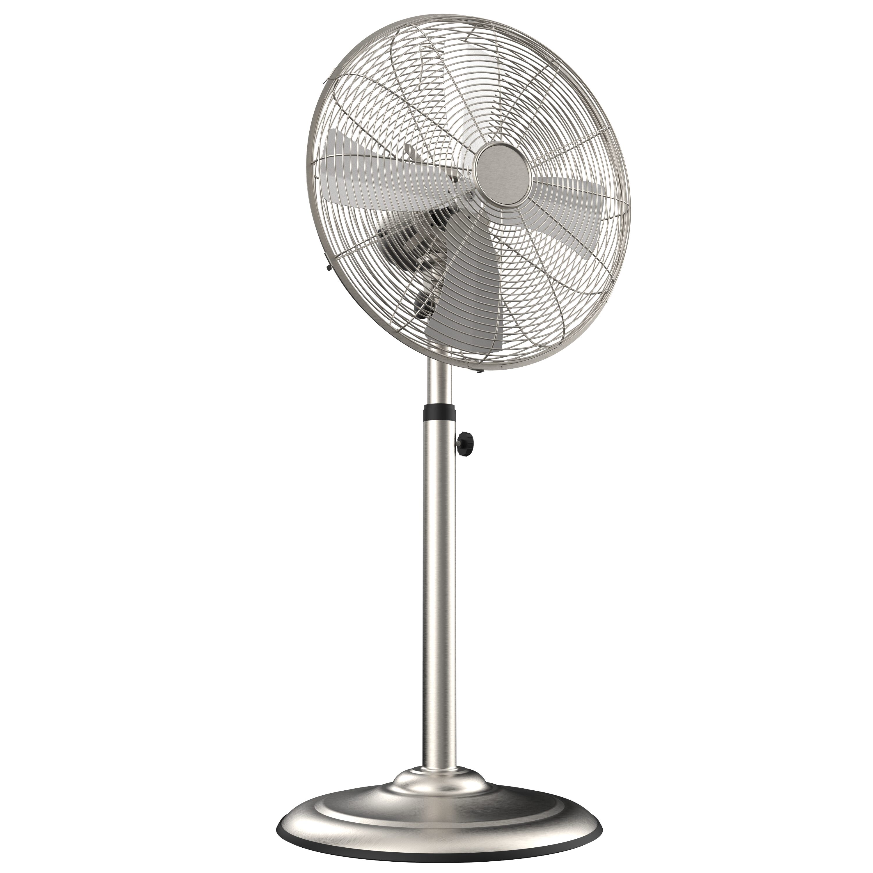 Utilitech 16-in 3-Speed Indoor Nickel Brushed Oscillating Pedestal Fan in  the Portable Fans department at