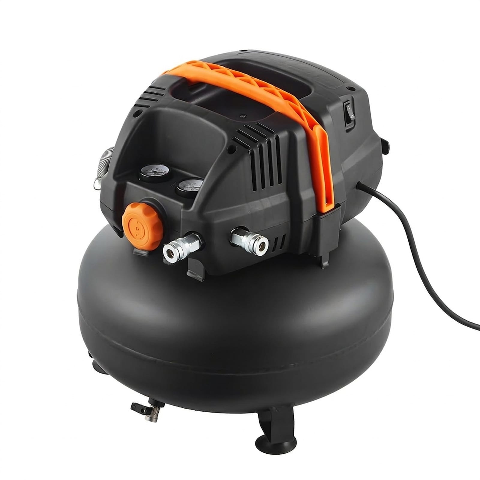 GIVIMO 6-gal Air Compressor 1.7HP 2.3CFM 90PSI Portable Pancake Air Compressor Oil-Free Tank for Tire Inflation Spray Painting Woodwork Nailing