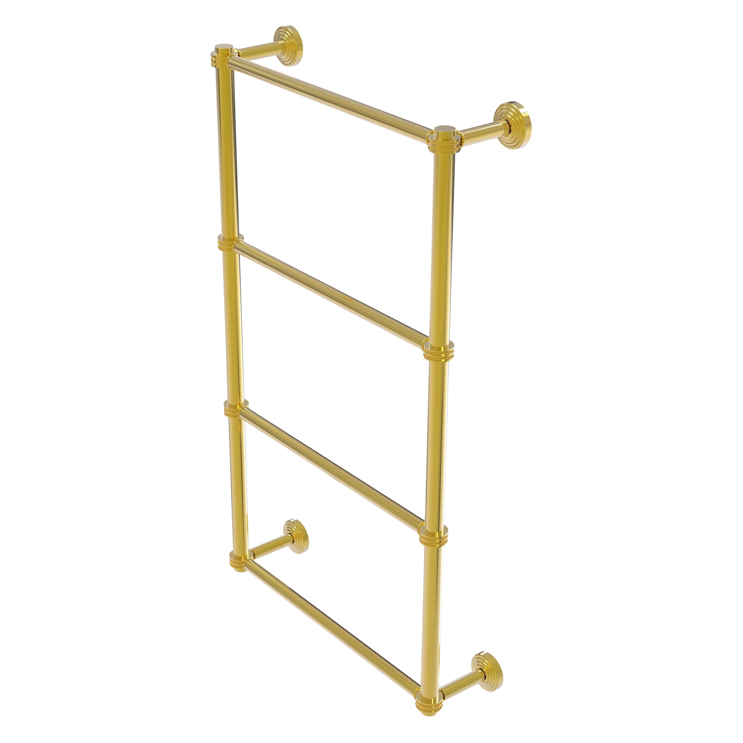 Allied Brass WP-28D-24-PB Waverly Place 24-in double Polished Brass Wall mount 4-tier Towel Bar