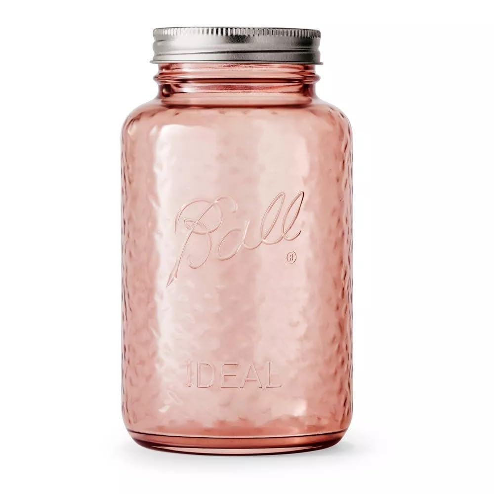 Ball Collectors Edition Vintage Rose Colored Canning Jar Regular Mouth Quart Jar with Lid and Band 32 Oz 2166214-1PK #2166214-1PK-1446