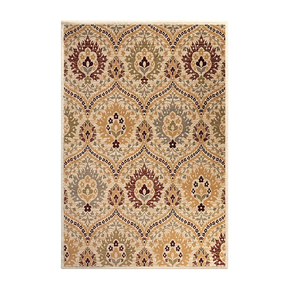 Superior 2X3RUG-AUGUSTA-CM 2 x 3 (ft) Polypropylene Camel Rectangular Indoor Floral/Botanical Mid-Century Modern Area rug