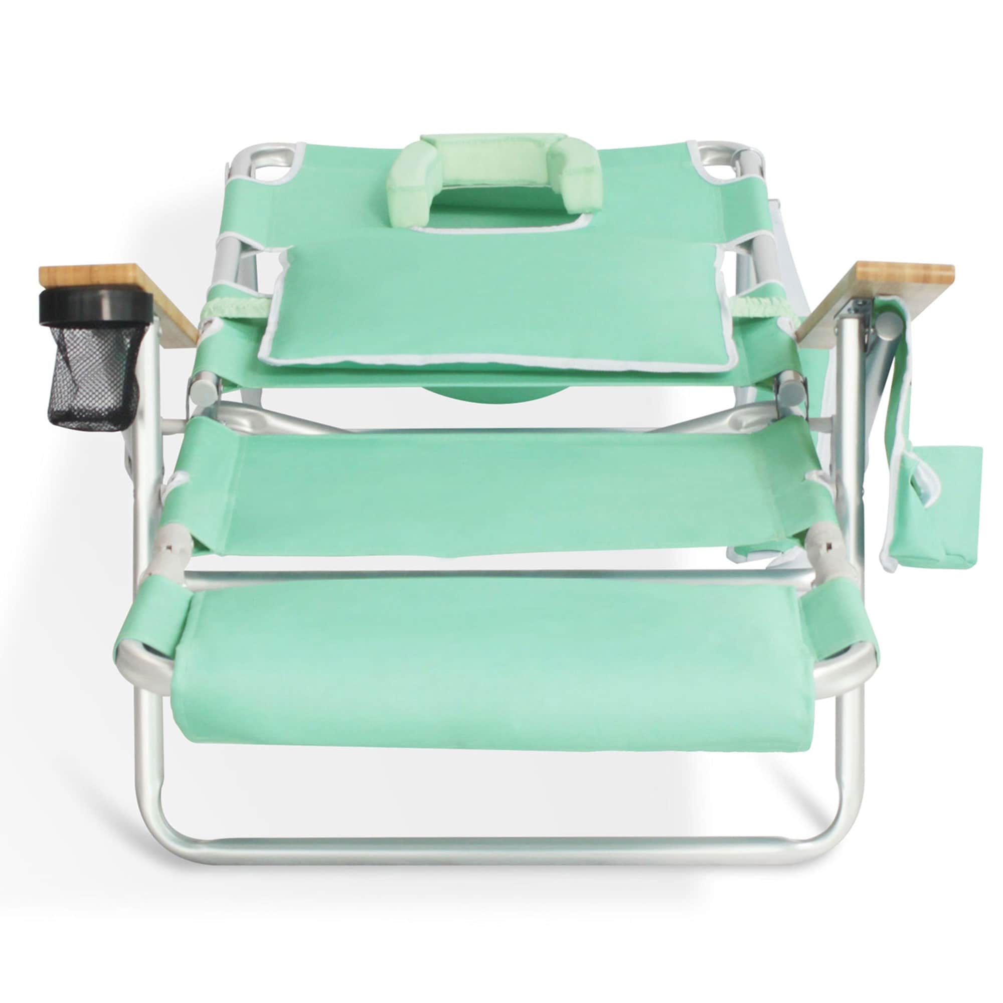 Teal Deluxe Padded 3N1 Reclining Chaise Lounge Chair