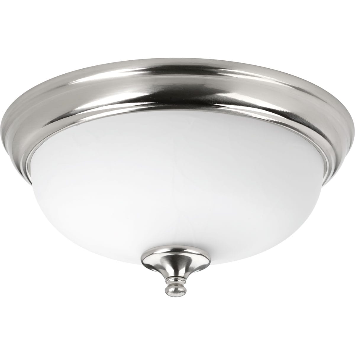 Progress Lighting P350002-009-30 LED Alabaster 1-Light Brushed Nickel LED Flush Mount Light ENERGY STAR