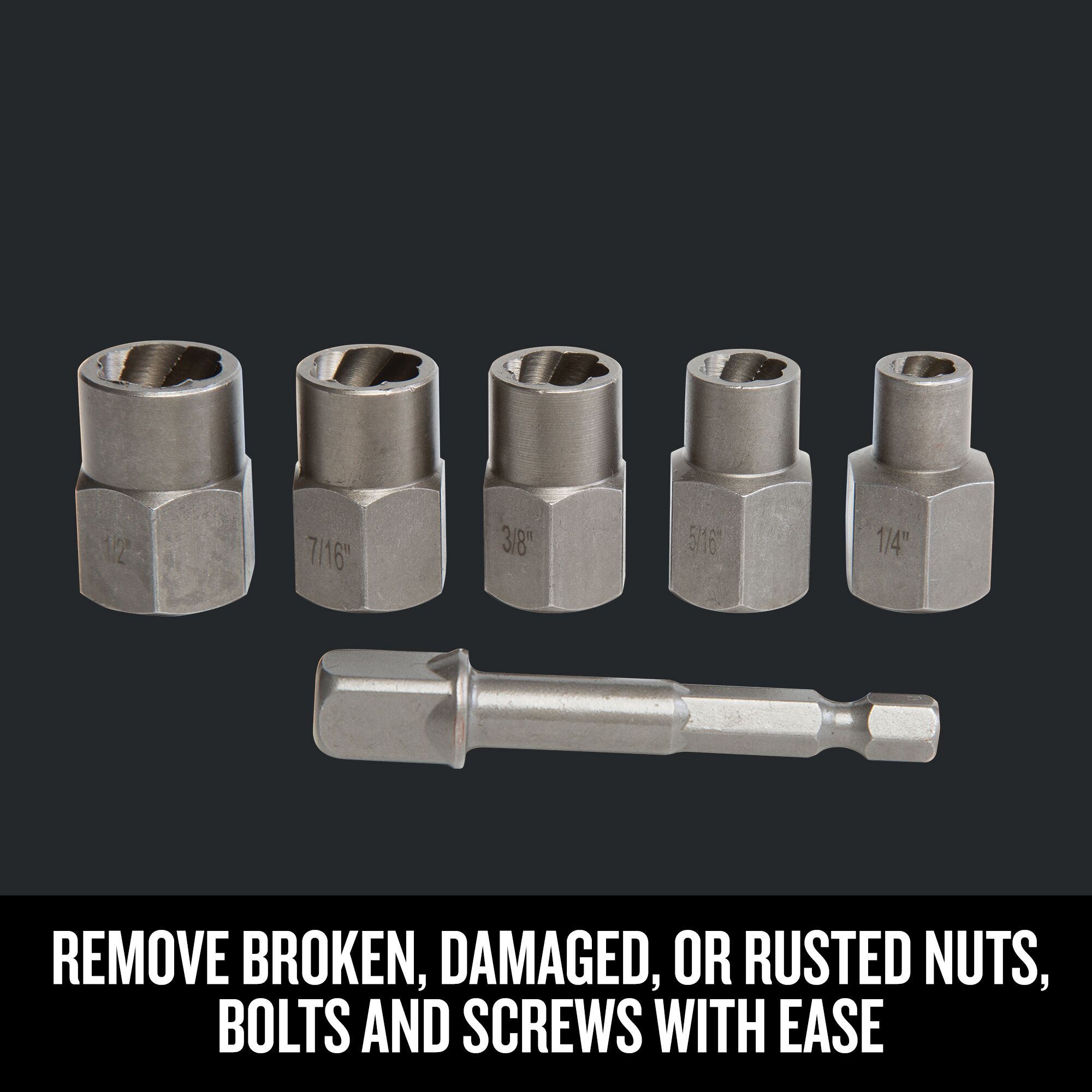 10 Piece Damaged Bolt Nut Remover Set Can Be Driven With Metric Spanner 