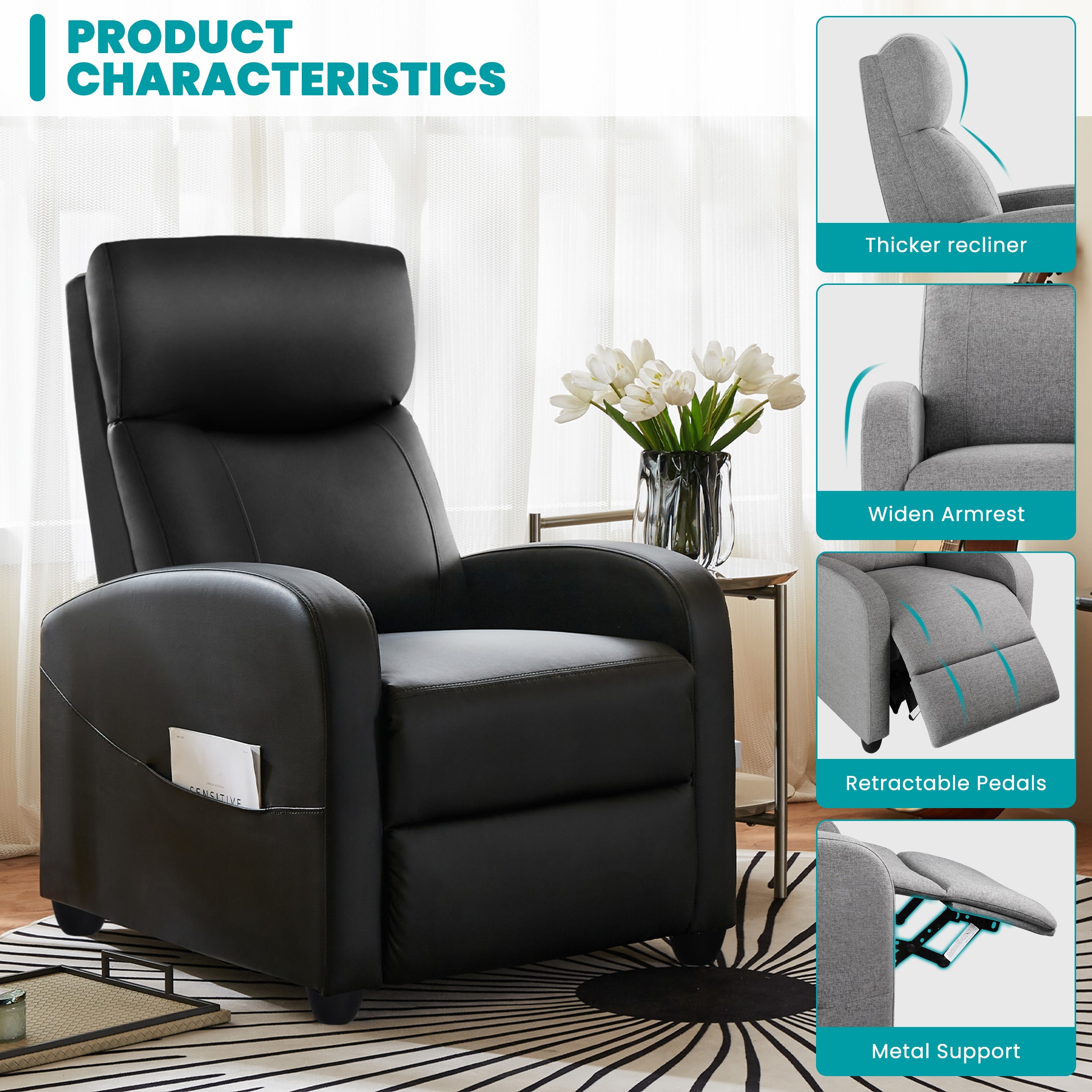 Sweetcrispy L-SF-J5021-BK recliners - View #4