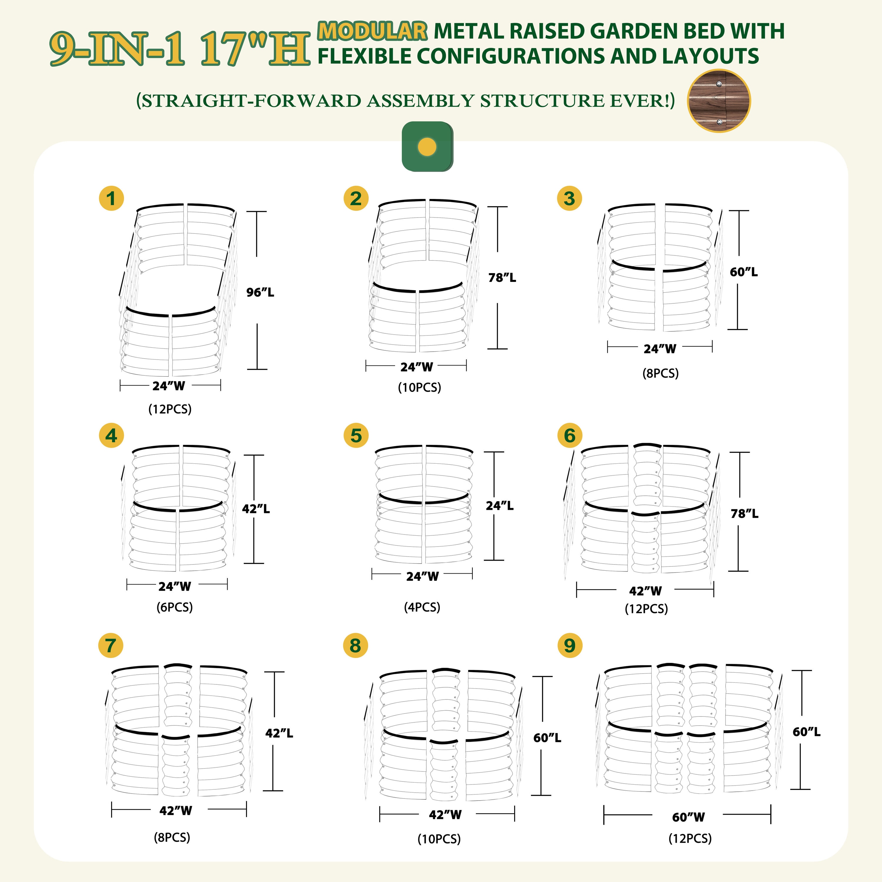 VEIKOUS PG0102-63-02GY Raised-Garden-Beds - View #3