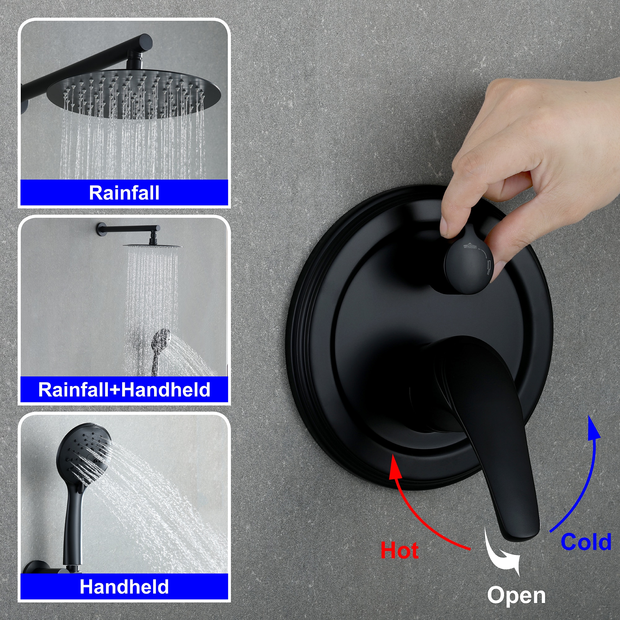Mondawe MD-S103BN Showerhead-Bar-Panels - View #2