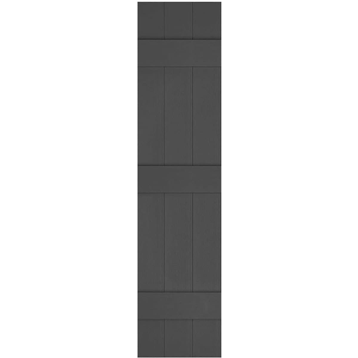 Ekena Millwork LJ4S14X06300TG Lifetime Quickship Four Board Joined 14-in W x 63-in H Tuxedo Grey Farmhouse Exterior Shutters (2-Pack)