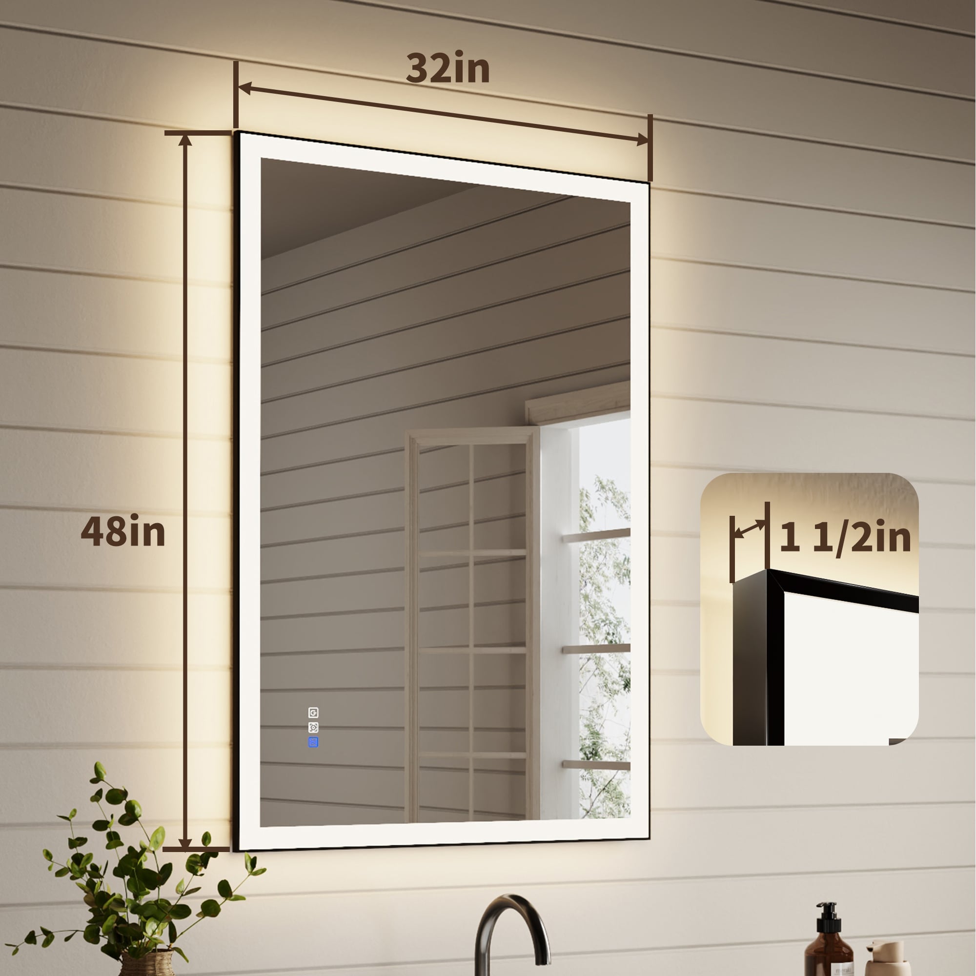 ExBrite EXBM3232V12FBX Framed-Bath-Mirrors - View #14