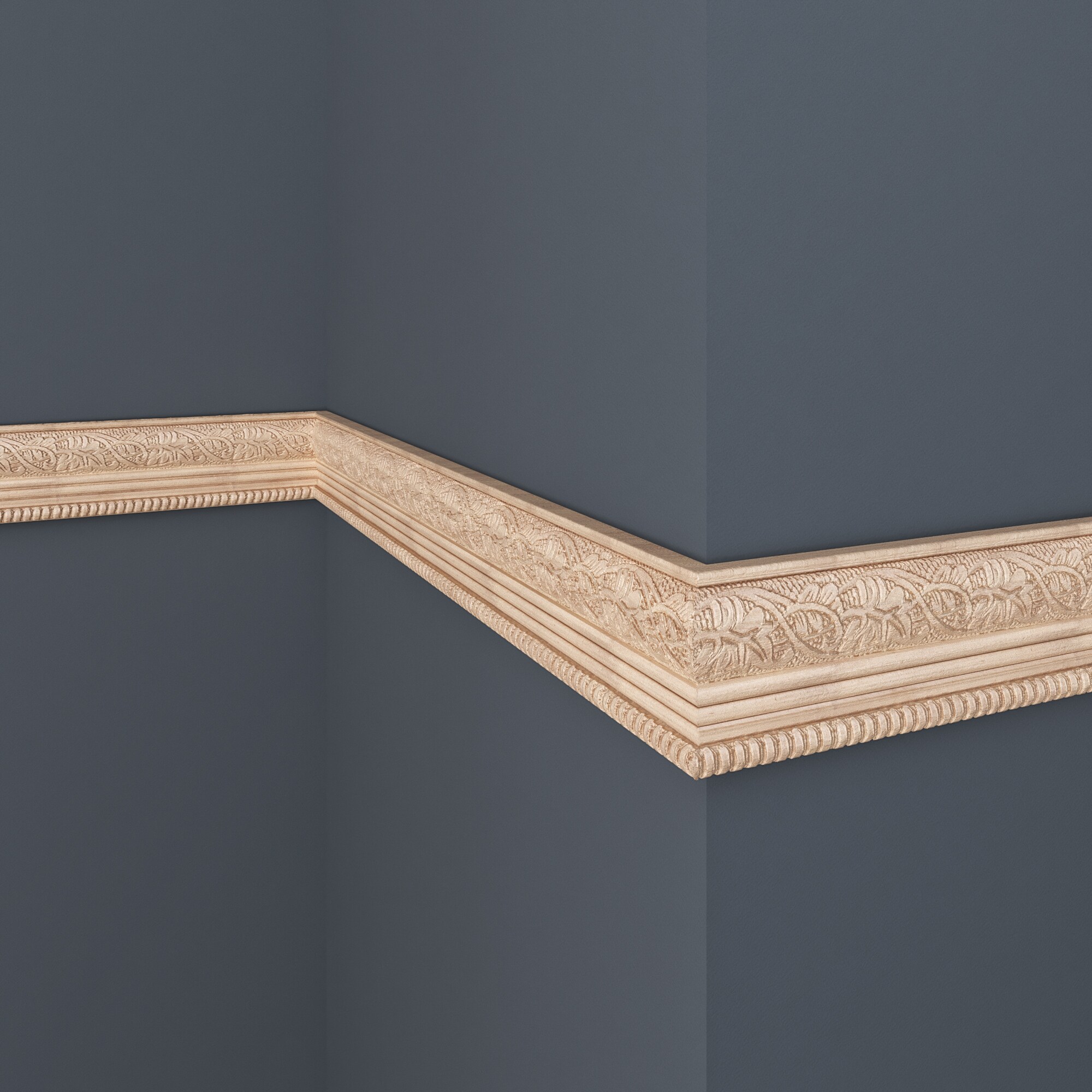 Ornamental Mouldings 2-1/4-in x 8-ft White Hardwood Unfinished Wood Chair Rail Moulding