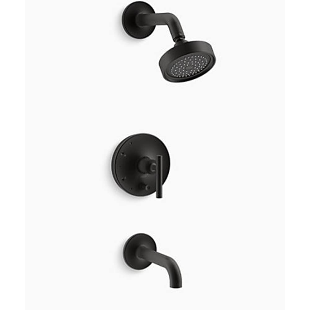 KOHLER K-T14421-4-BL Purist Matte Black 1-Handle Bathtub and Shower Faucet