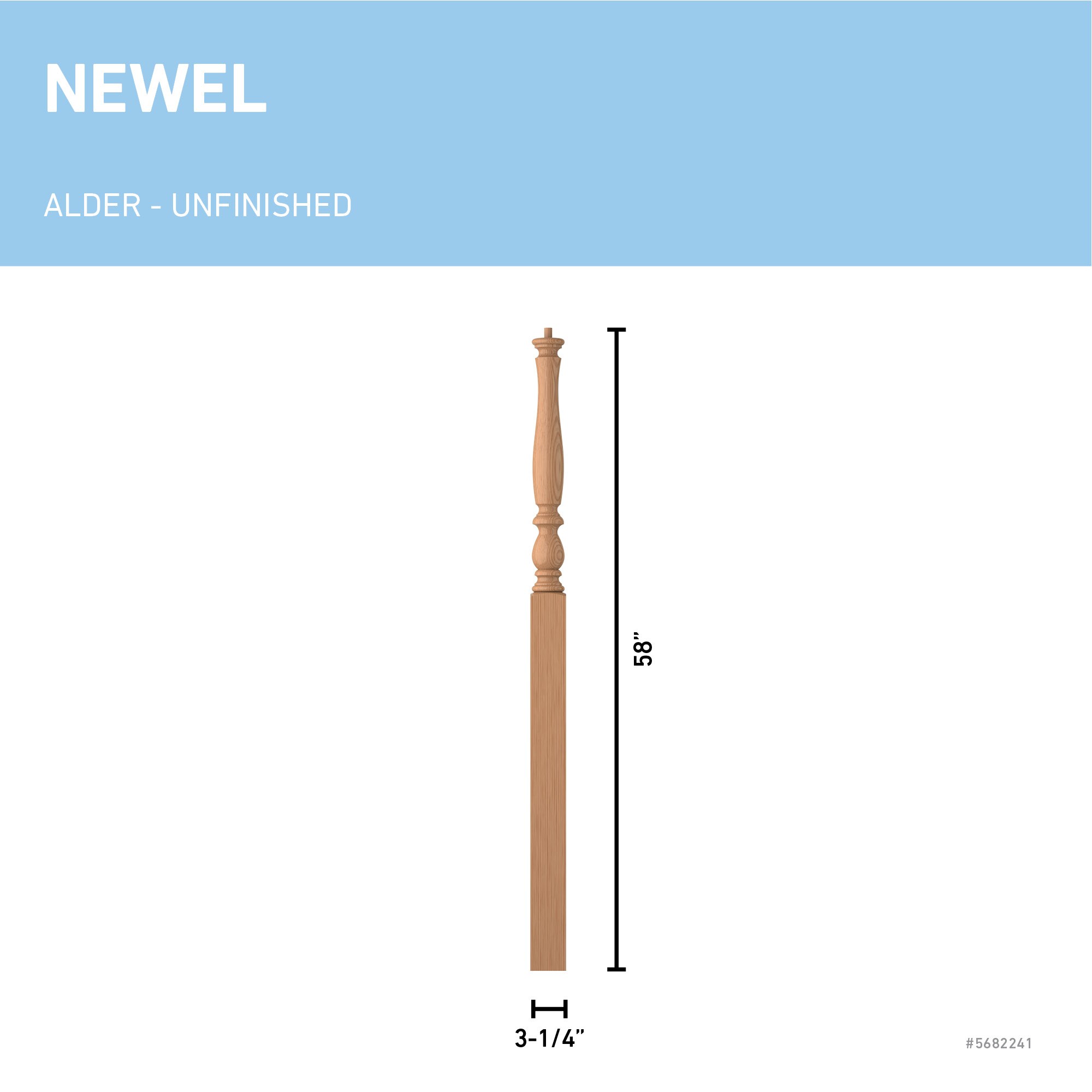 L.J. Smith Stair Systems LJP-3915-AL Interior-Stairpart-Newel-Posts - View #3