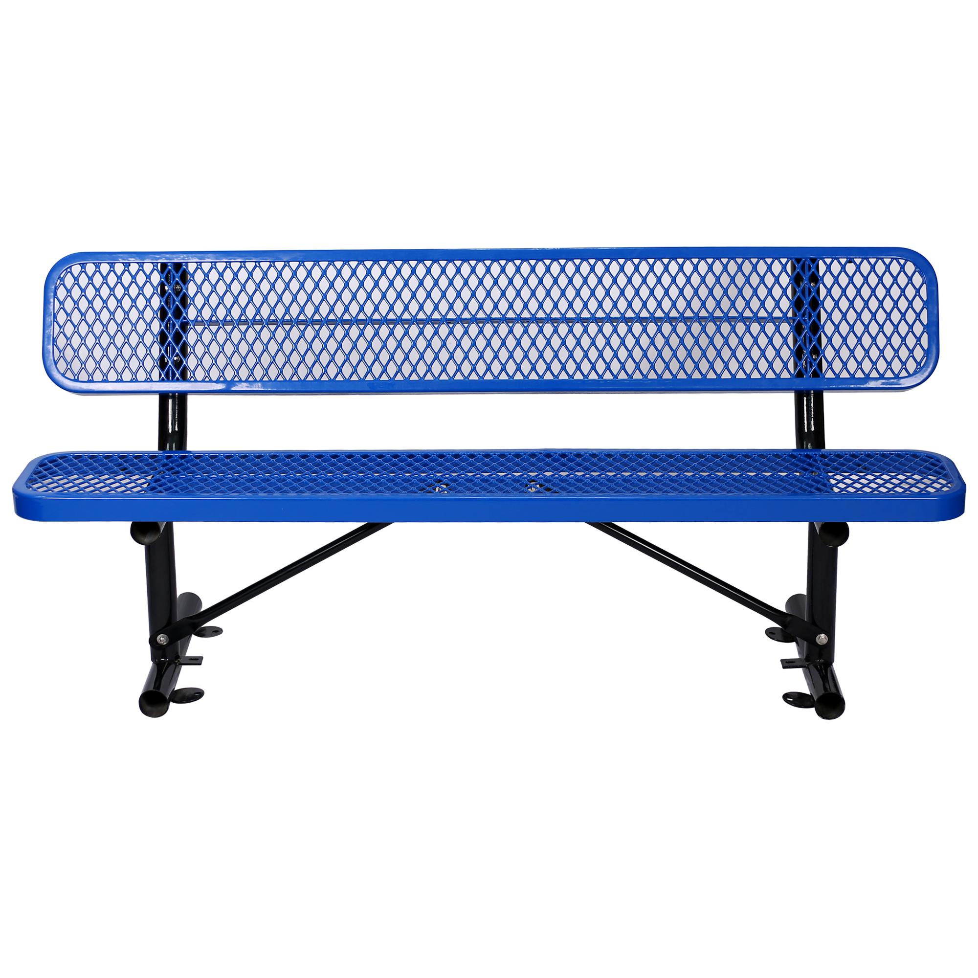 Blue metal garden online bench