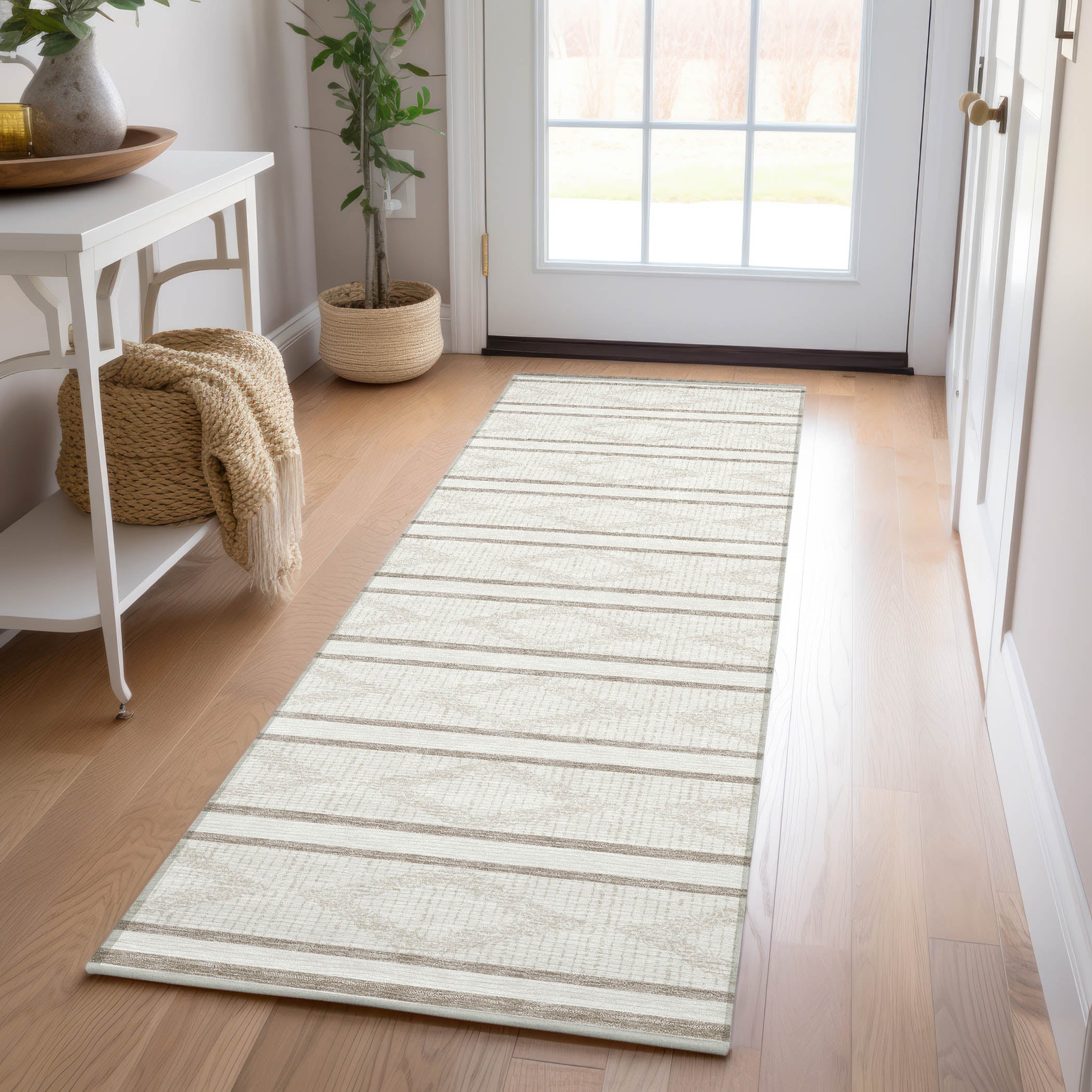 Addison Rugs ACN1029IV2X8 Chantille ACN1029IV 2 x 7 (ft) Polyester Ivory Rectangular Indoor/Outdoor Geometric Machine washable Runner rug