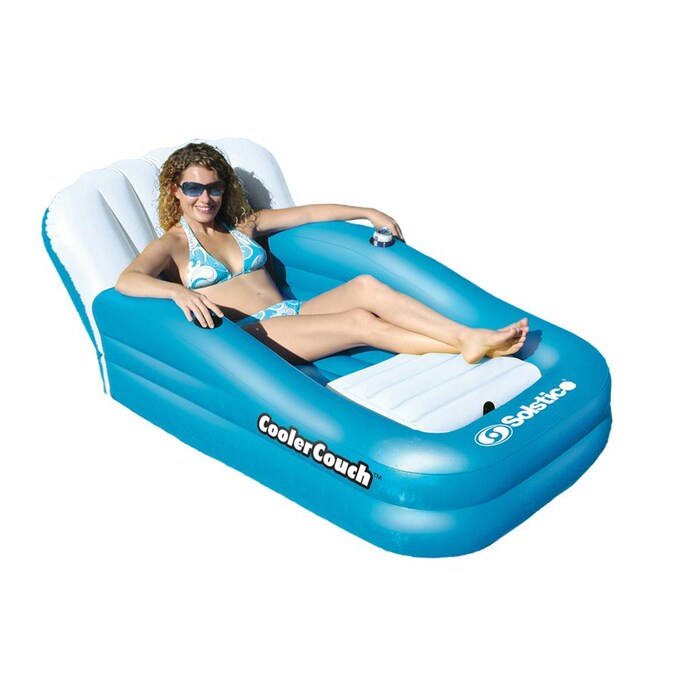 Swimline 1-Seat Aqua/White Inflatable Lounger