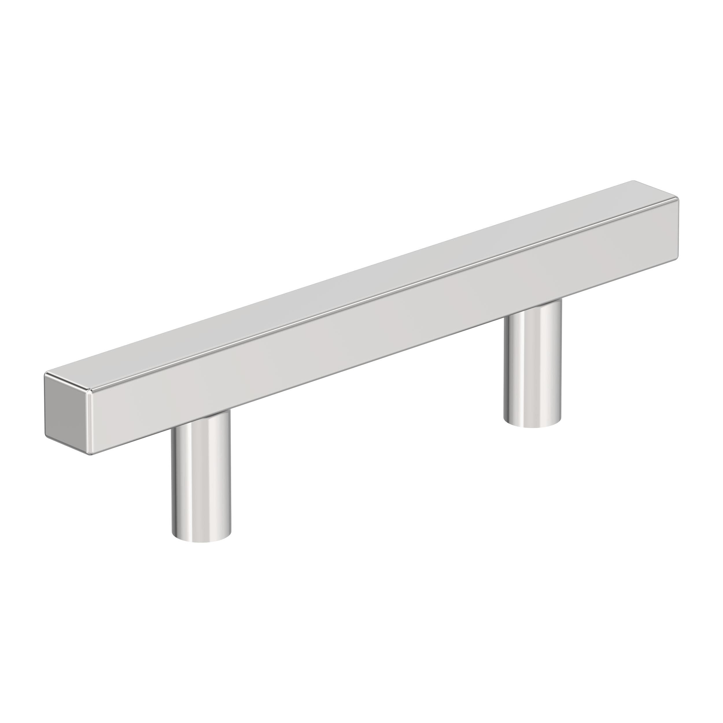 Amerock 25VMP3717526 Bar Pulls Square 3-in , 76mm Center to Center Polished Chrome Square Bar 25 -Pack